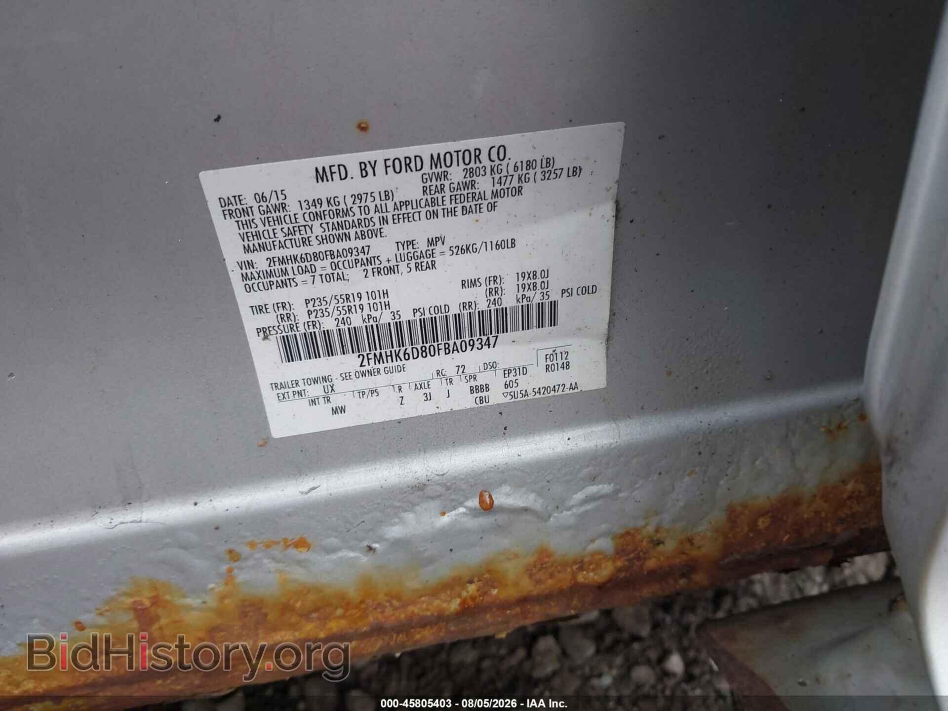 2015 FORD FLEX - VIN: 2FMHK6D80FBA09347 - Photo 9