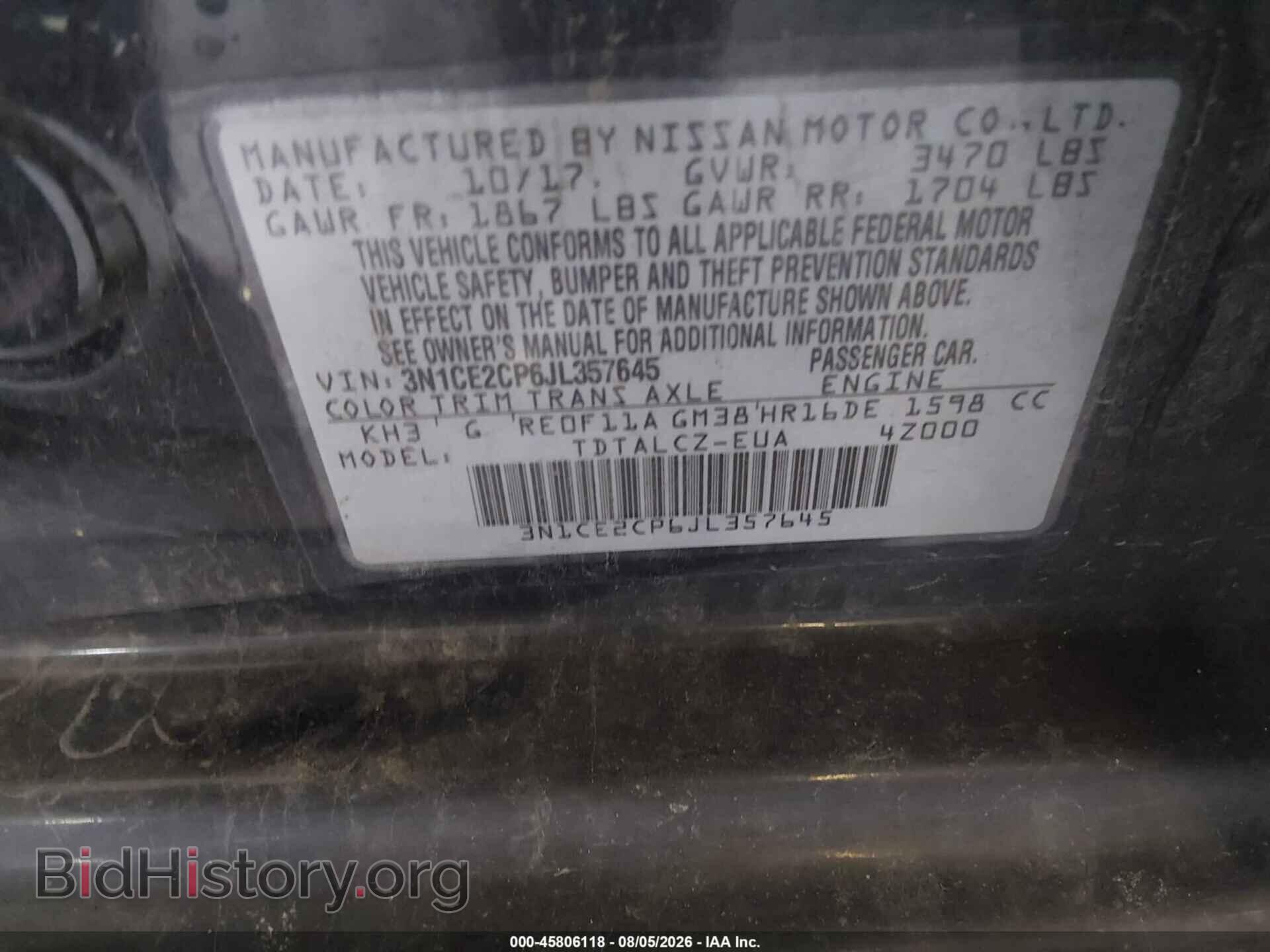 2018 NISSAN VERSA NOTE - VIN: 3N1CE2CP6JL357645 - Photo 9