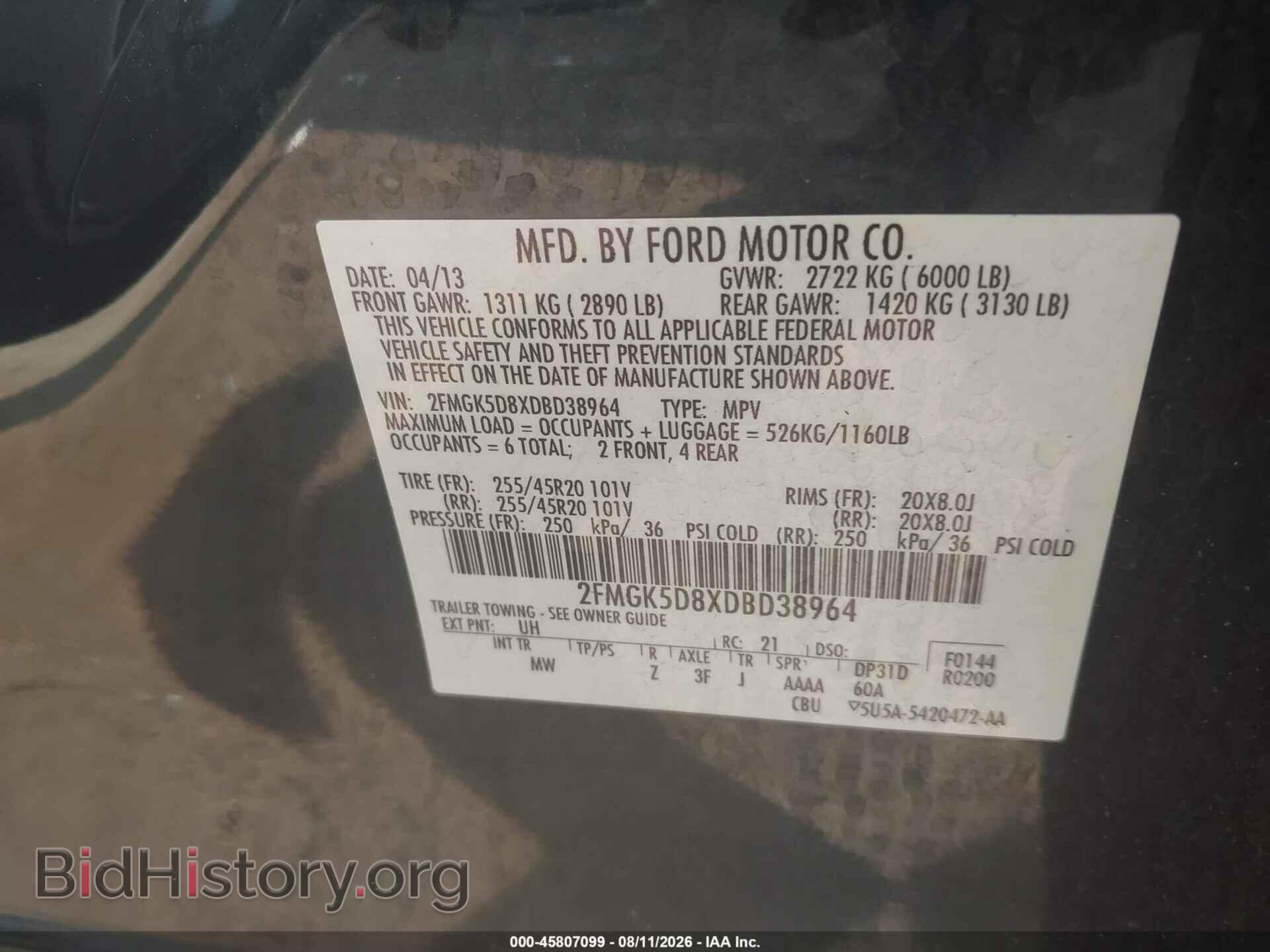 2013 FORD FLEX - VIN: 2FMGK5D8XDBD38964 - Photo 9