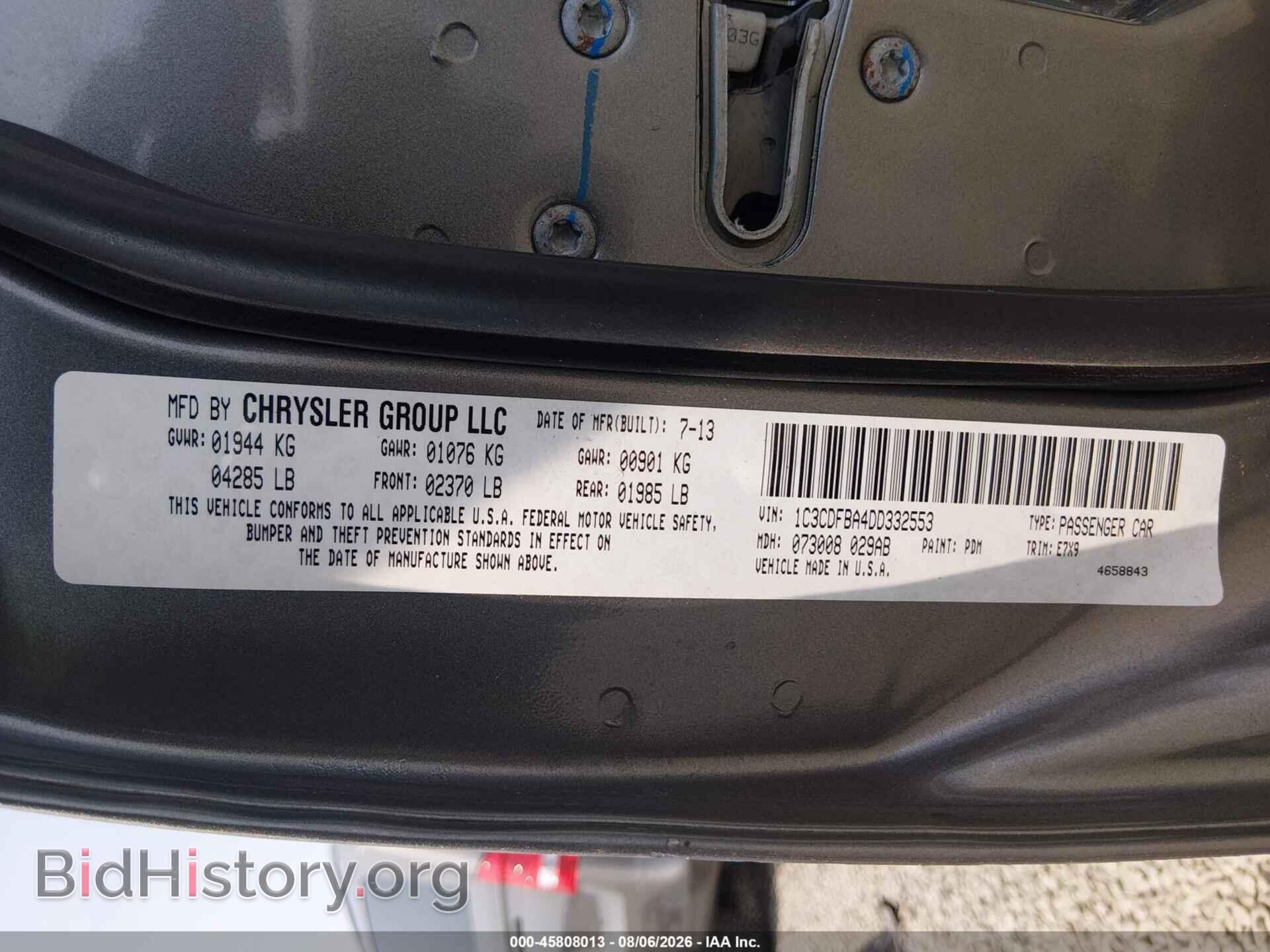 2013 DODGE DART - VIN: 1C3CDFBA4DD332553 - Фото 9
