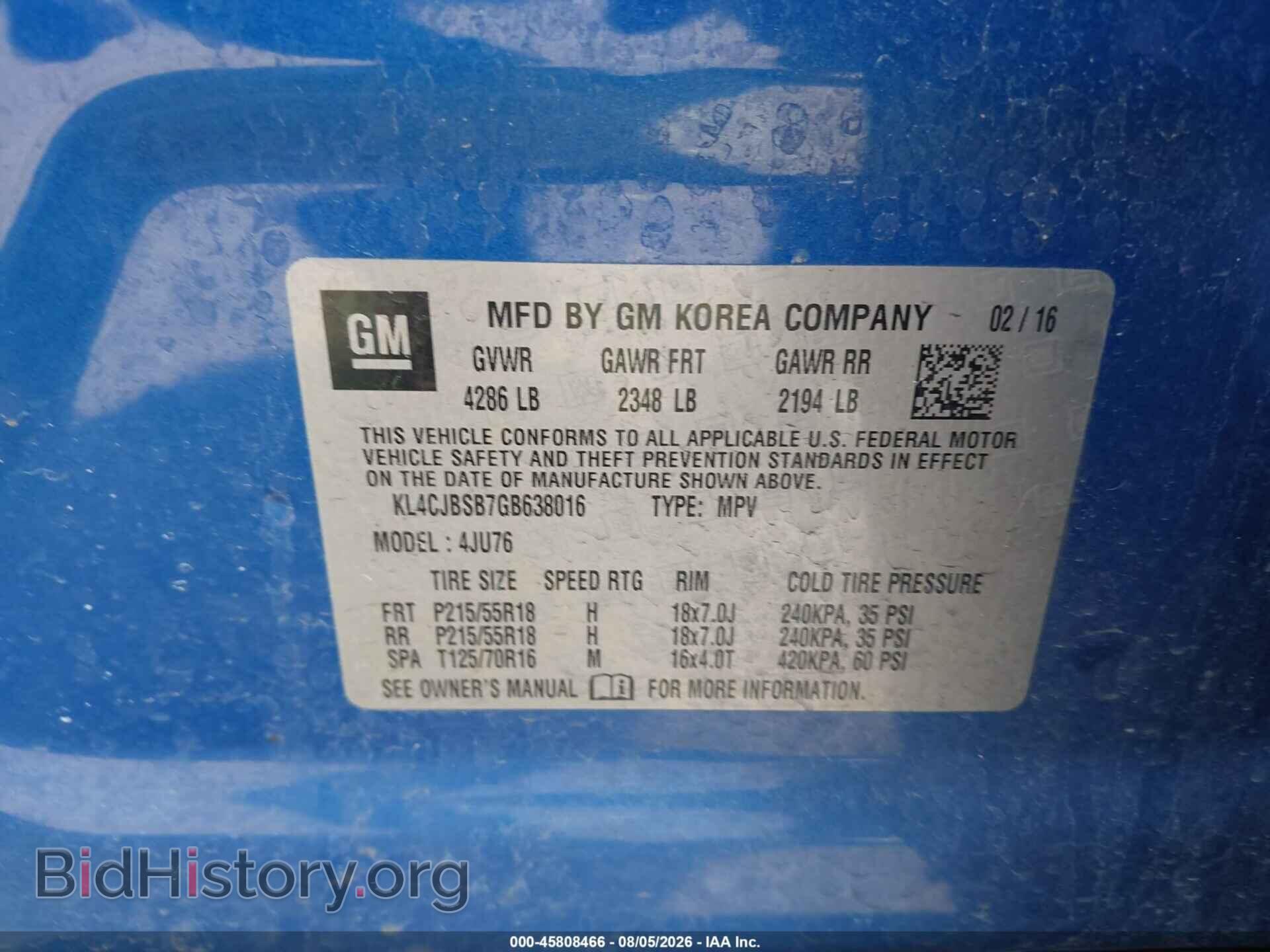 2016 BUICK ENCORE - VIN: KL4CJBSB7GB638016 - Photo 9