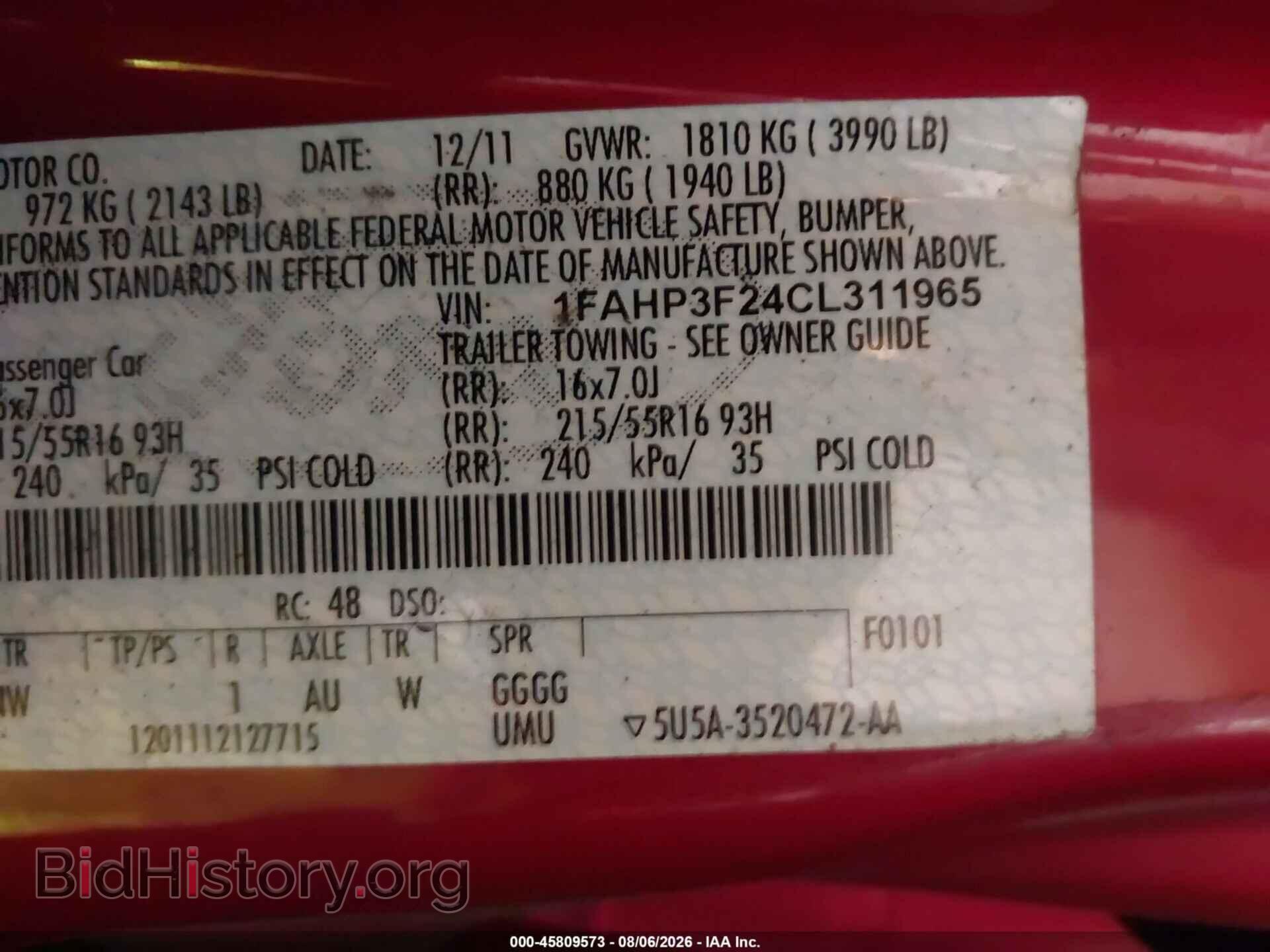 2012 FORD FOCUS - VIN: 1FAHP3F24CL311965 - Photo 9