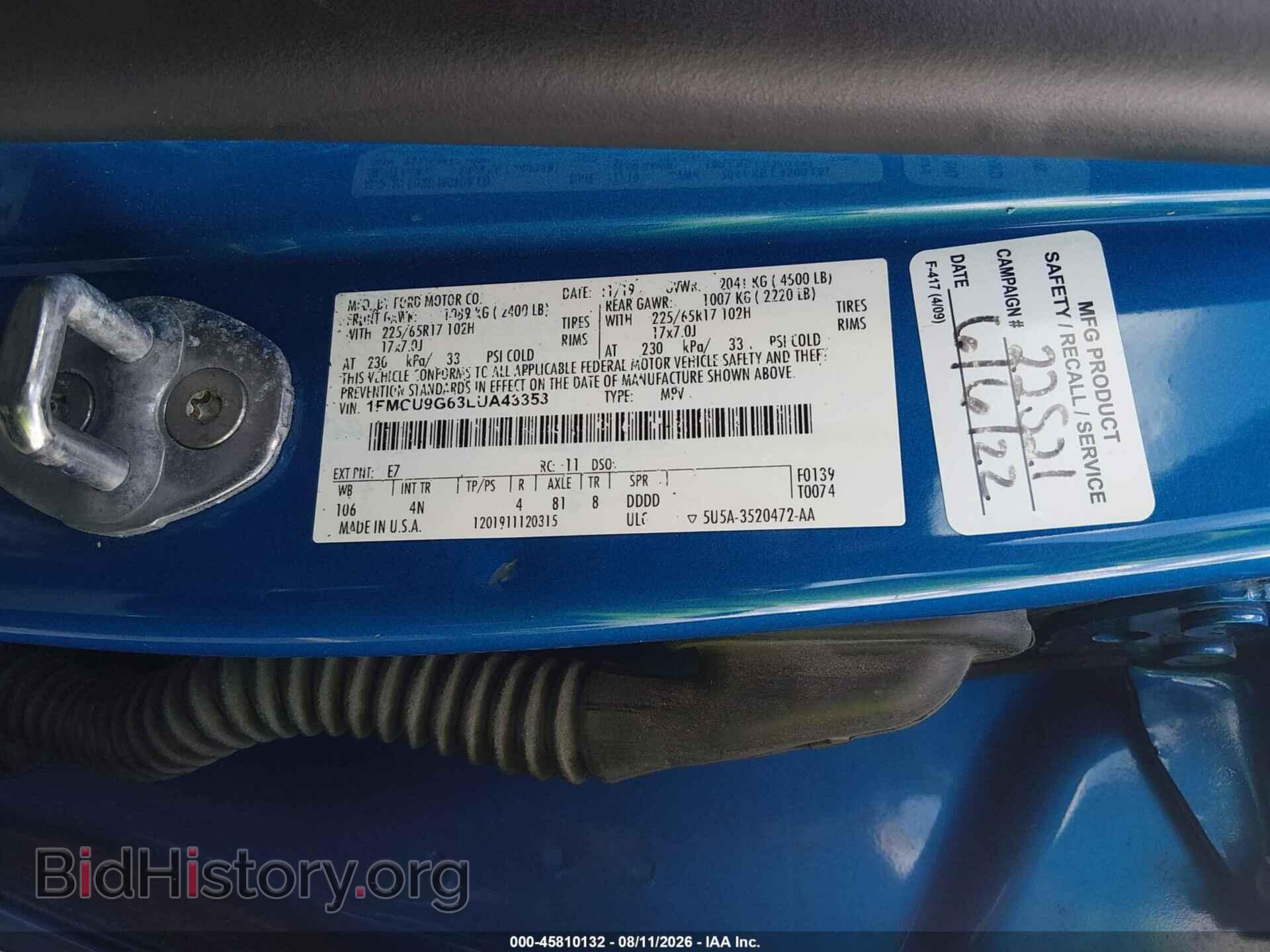 2020 FORD ESCAPE - VIN: 1FMCU9G63LUA43353 - Фото 9