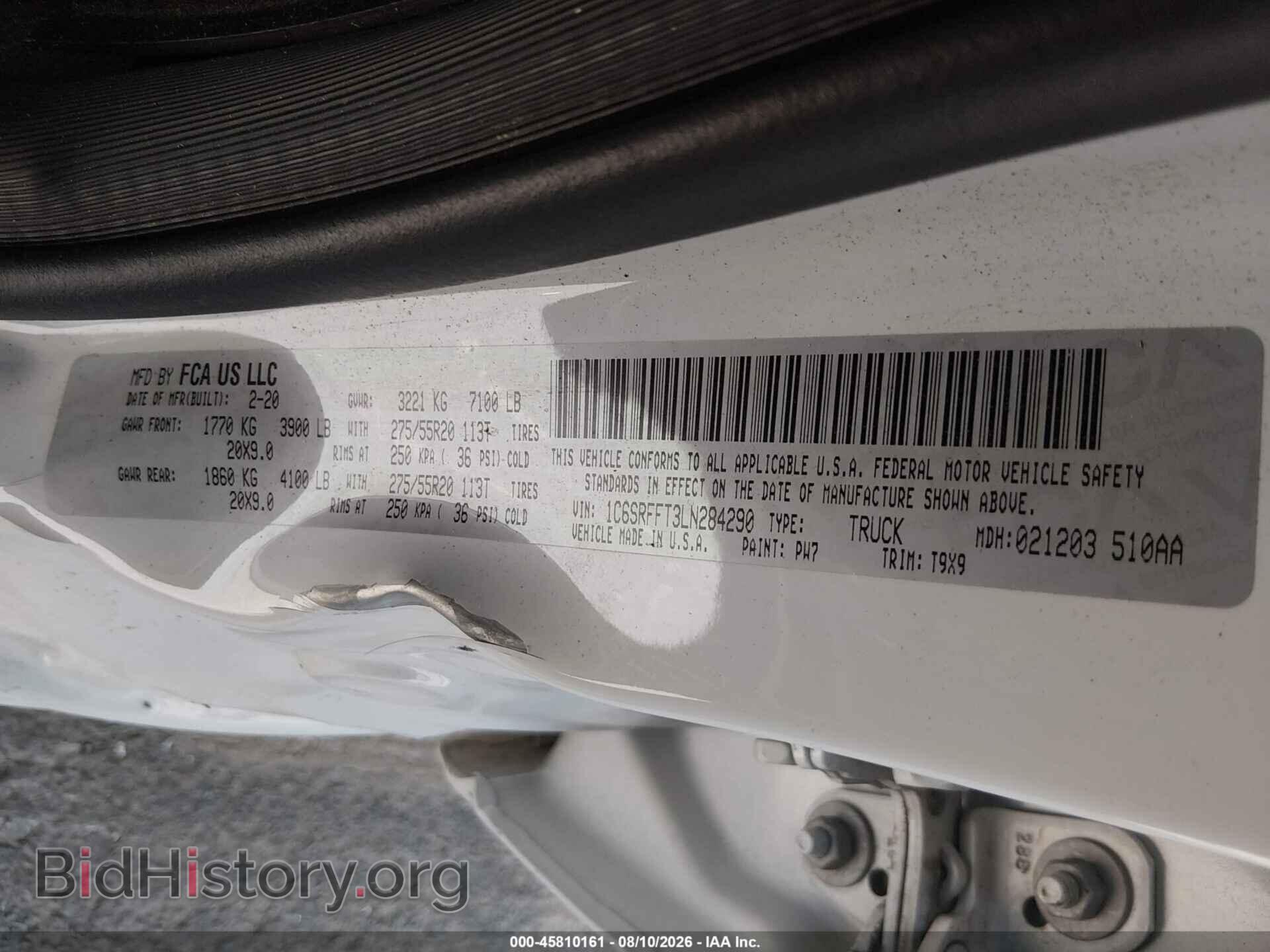 2020 RAM 1500 - VIN: 1C6SRFFT3LN284290 - Фото 9