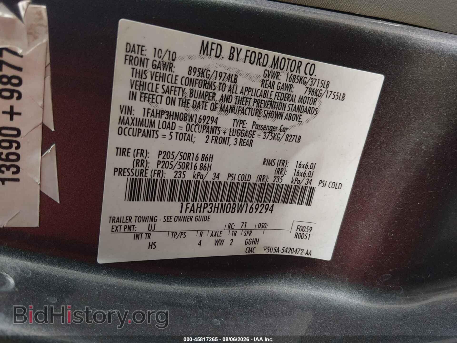 2011 FORD FOCUS - VIN: 1FAHP3HN0BW169294 - Photo 9