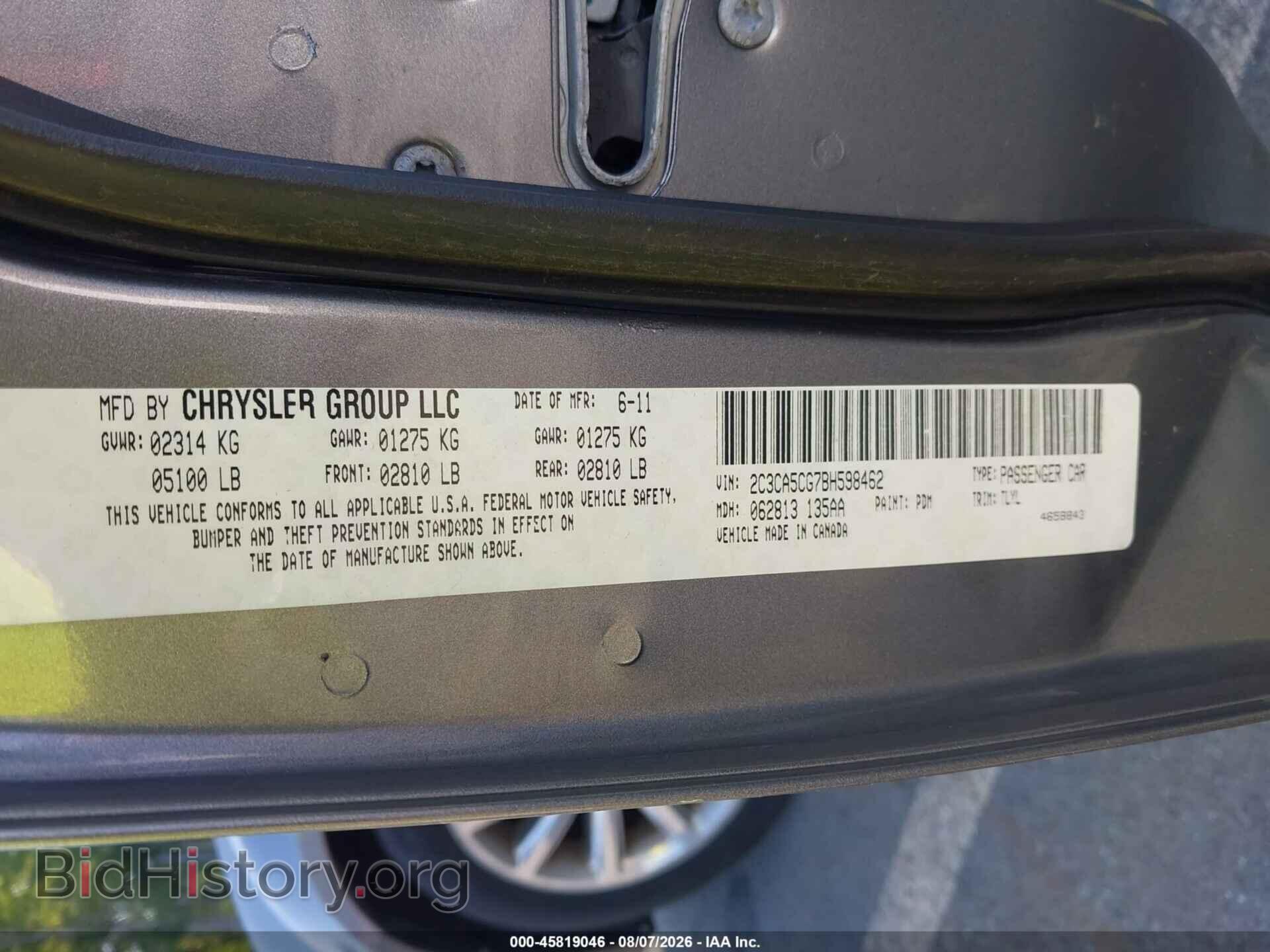 2011 CHRYSLER 300 - VIN: 2C3CA5CG7BH598462 - Photo 9