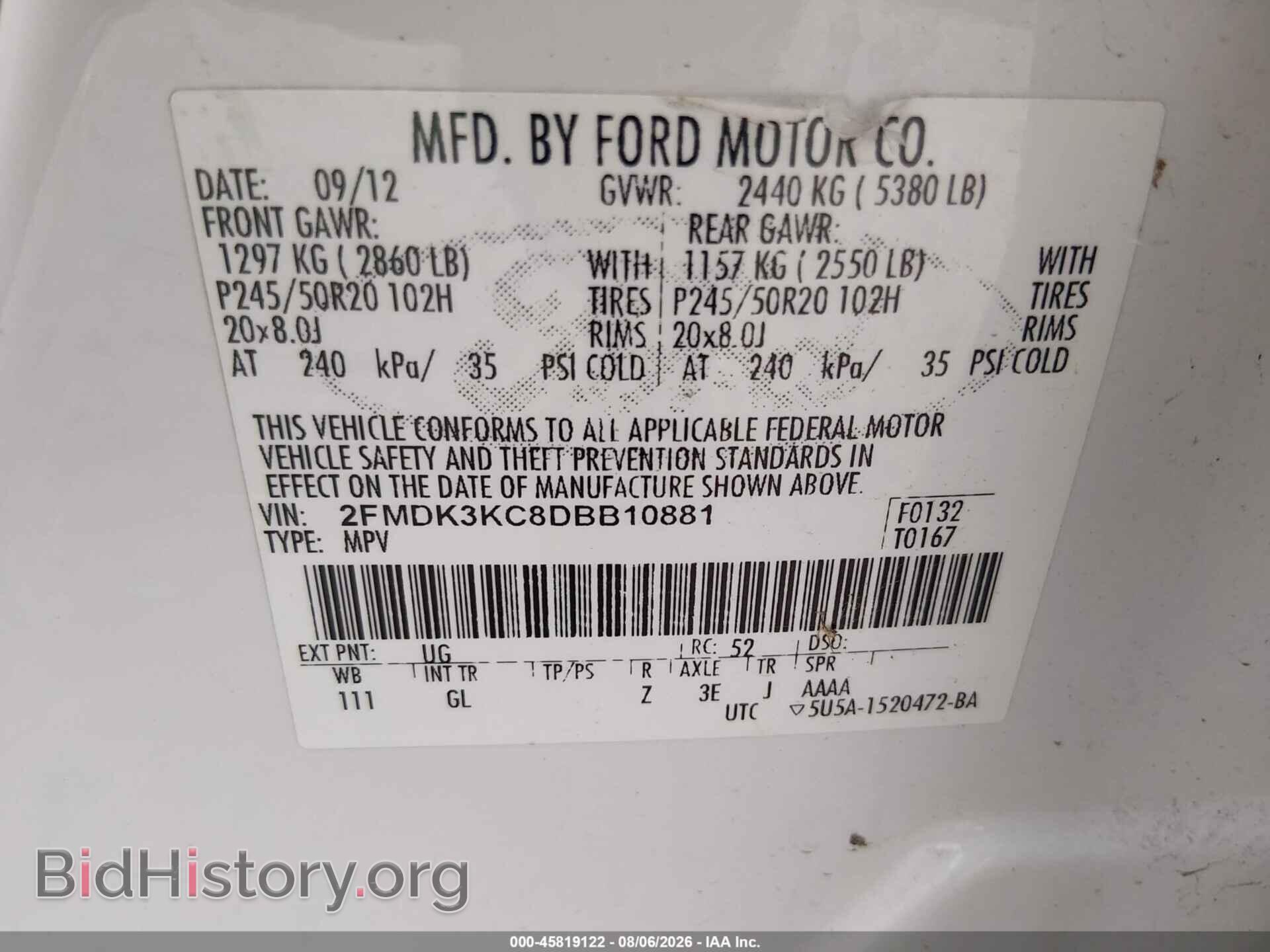 2013 FORD EDGE - VIN: 2FMDK3KC8DBB10881 - Photo 9