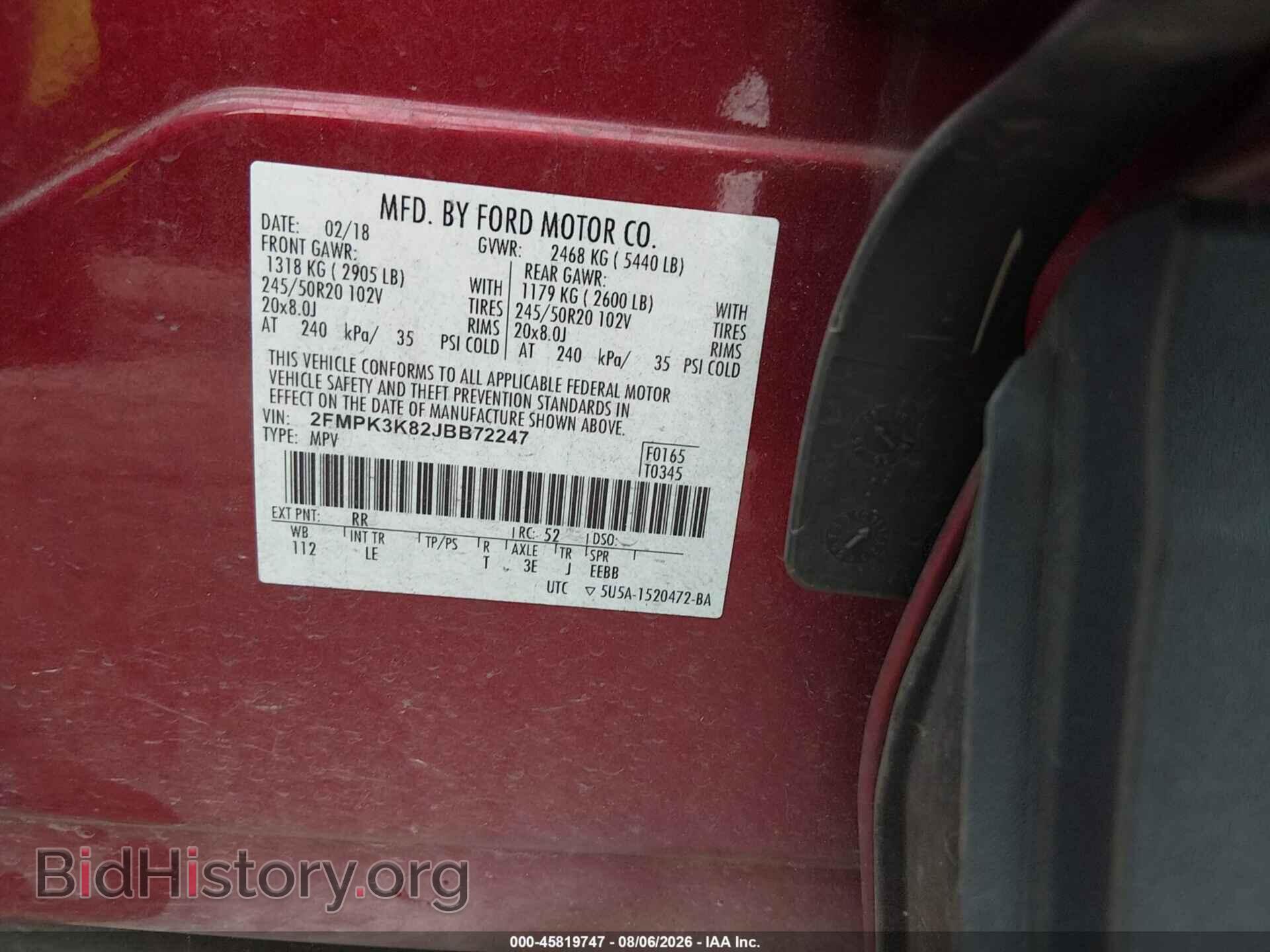 2018 FORD EDGE - VIN: 2FMPK3K82JBB72247 - Photo 9