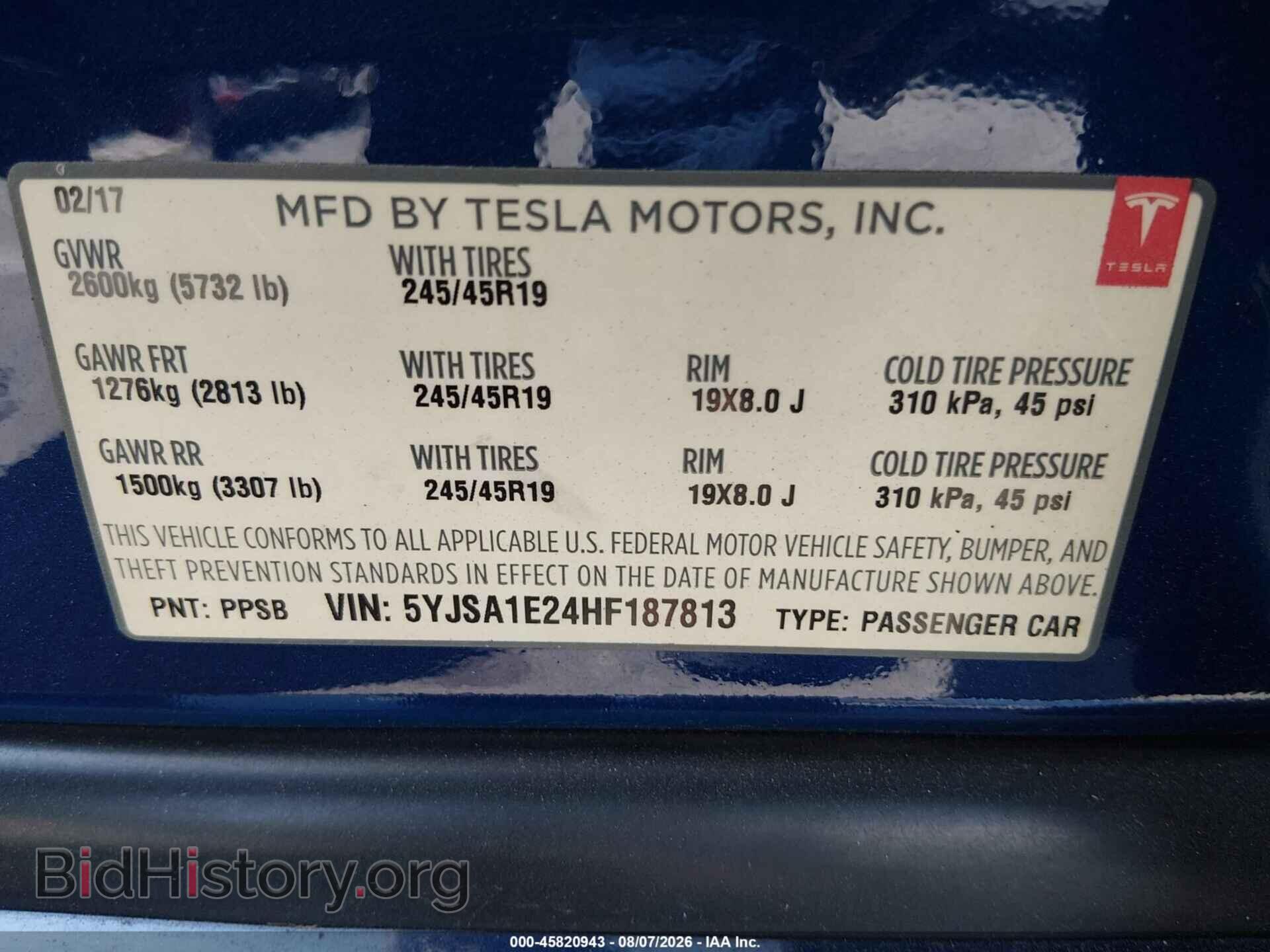 2017 TESLA MODEL S - VIN: 5YJSA1E24HF187813 - Photo 9
