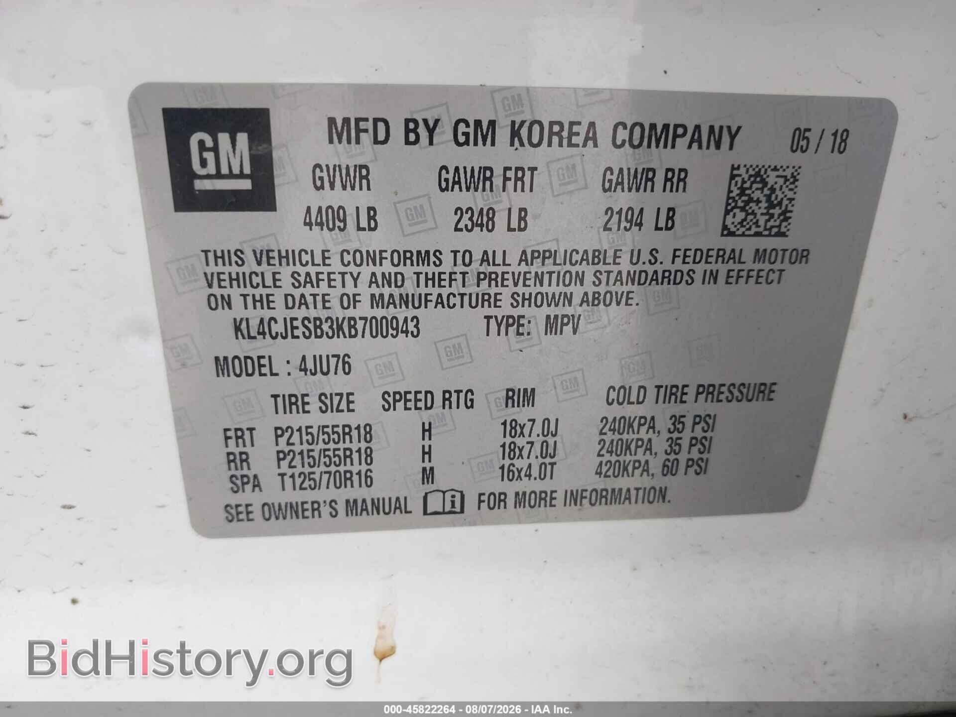2019 BUICK ENCORE - VIN: KL4CJESB3KB700943 - Photo 9