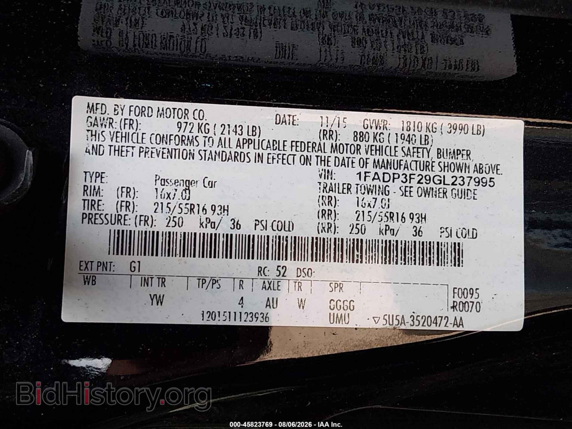 2016 FORD FOCUS - VIN: 1FADP3F29GL237995 - Photo 9