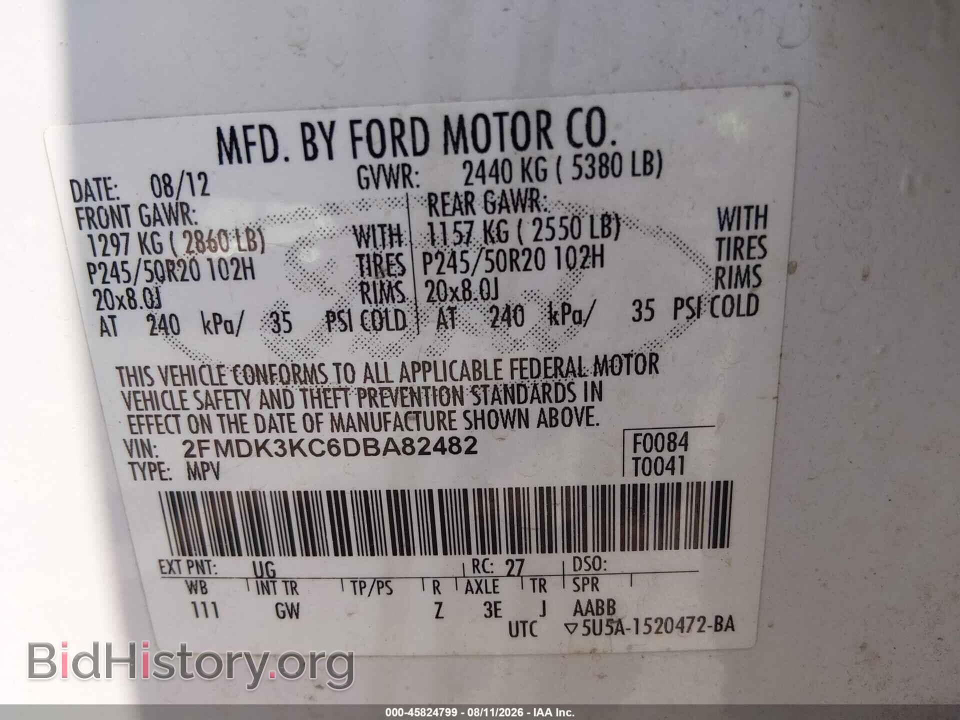 2013 FORD EDGE - VIN: 2FMDK3KC6DBA82482 - Фото 9