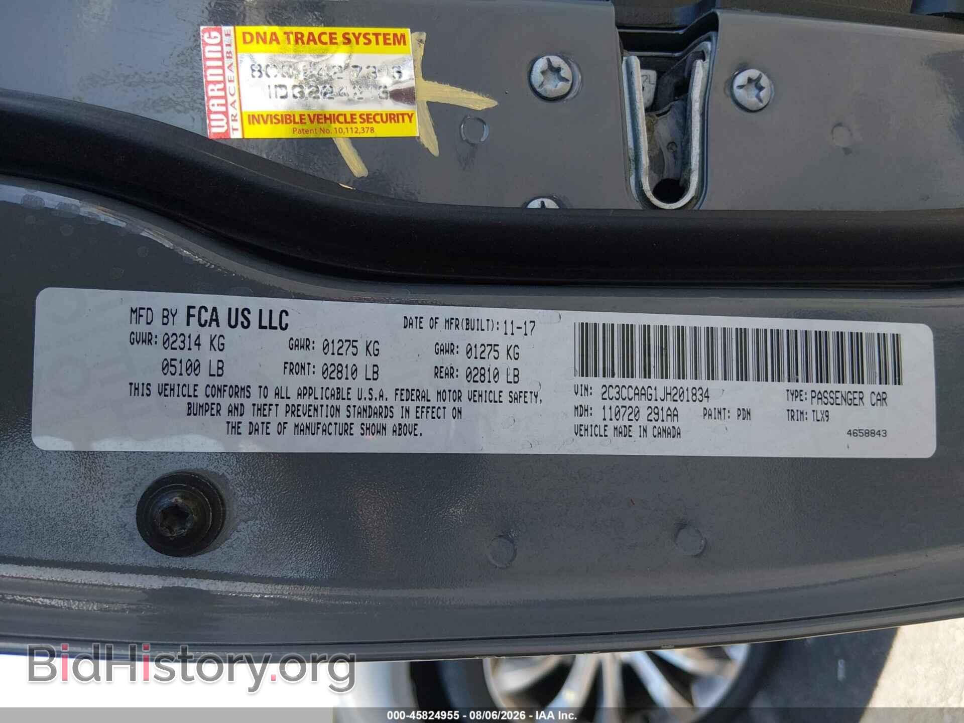 2018 CHRYSLER 300 - VIN: 2C3CCAAG1JH201834 - Фото 9