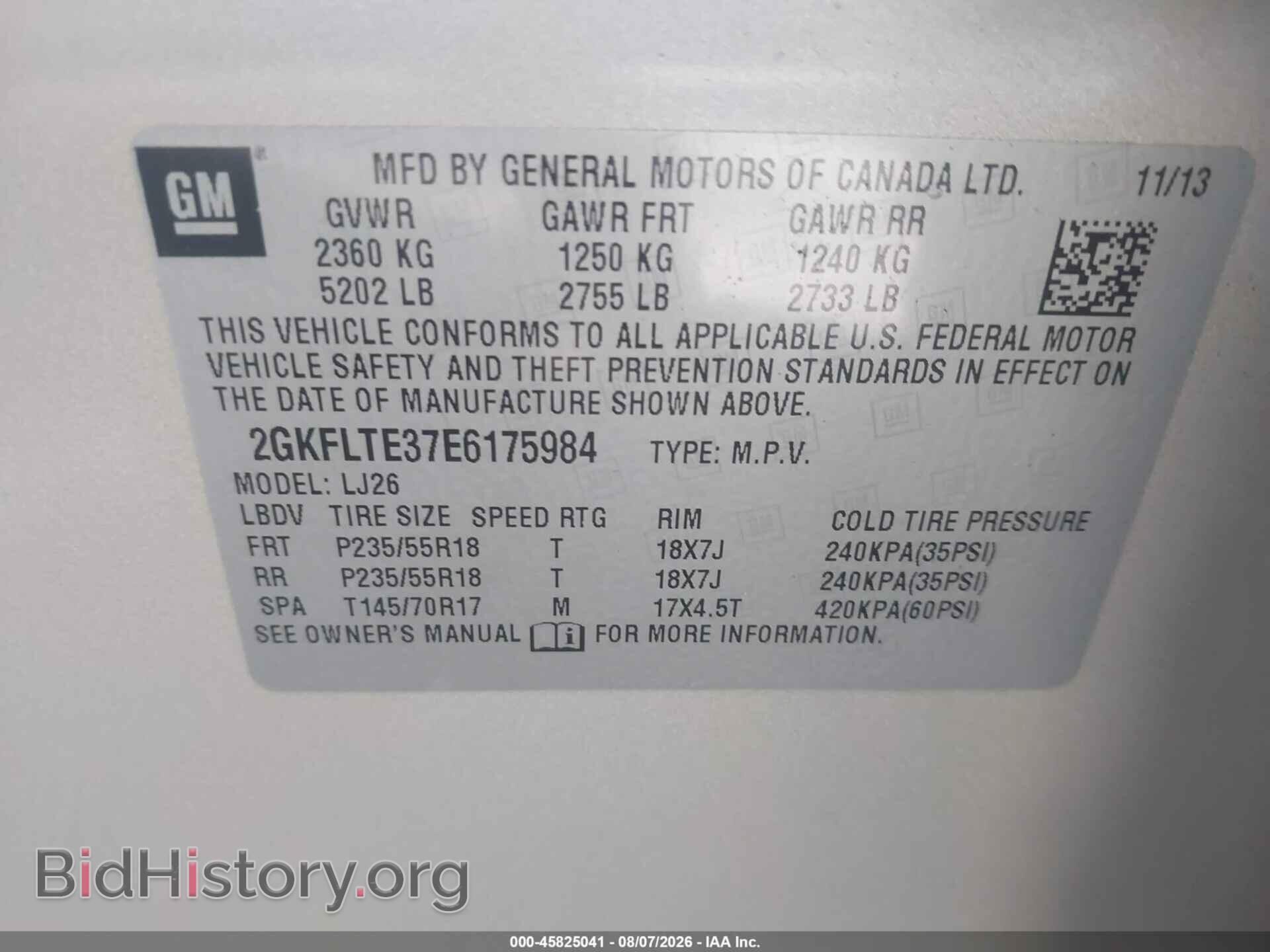 2014 GMC TERRAIN - VIN: 2GKFLTE37E6175984 - Фото 9