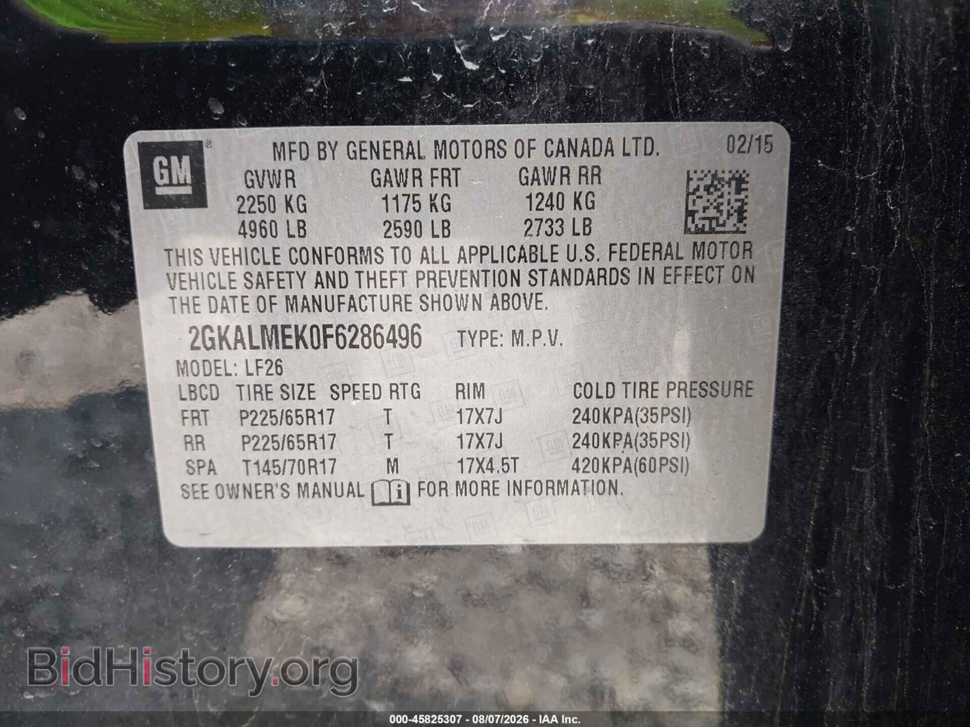 2015 GMC TERRAIN - VIN: 2GKALMEK0F6286496 - Фото 9