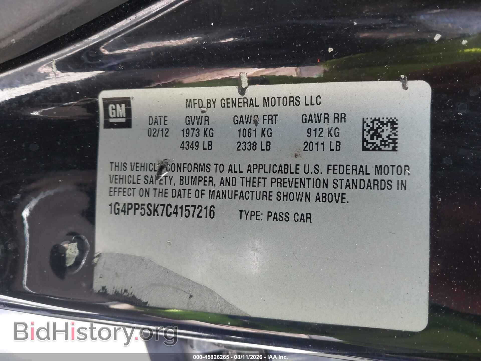 2012 BUICK VERANO - VIN: 1G4PP5SK7C4157216 - Photo 9