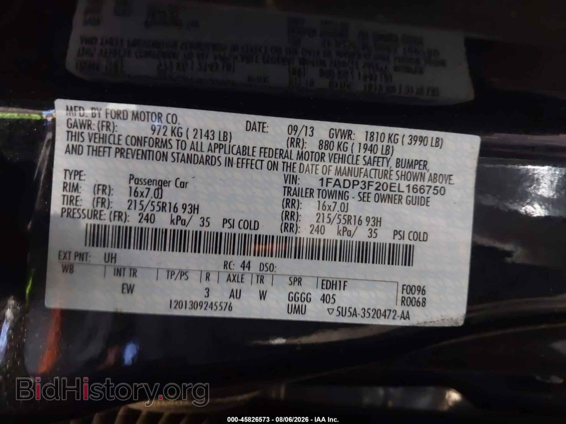 2014 FORD FOCUS - VIN: 1FADP3F20EL166750 - Фото 9