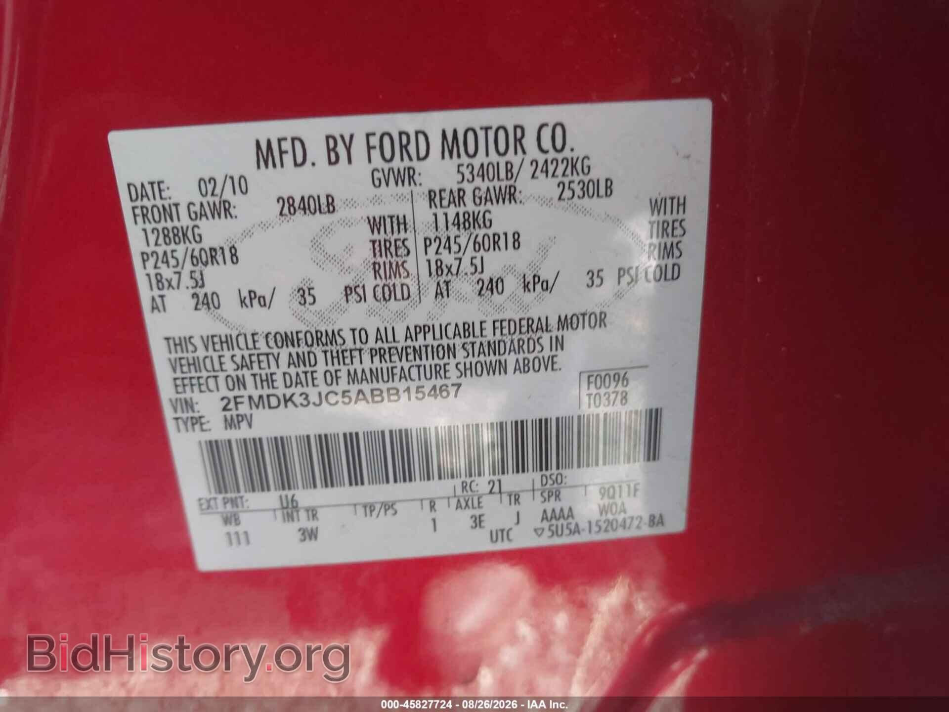 2010 FORD EDGE - VIN: 2FMDK3JC5ABB15467 - Photo 9