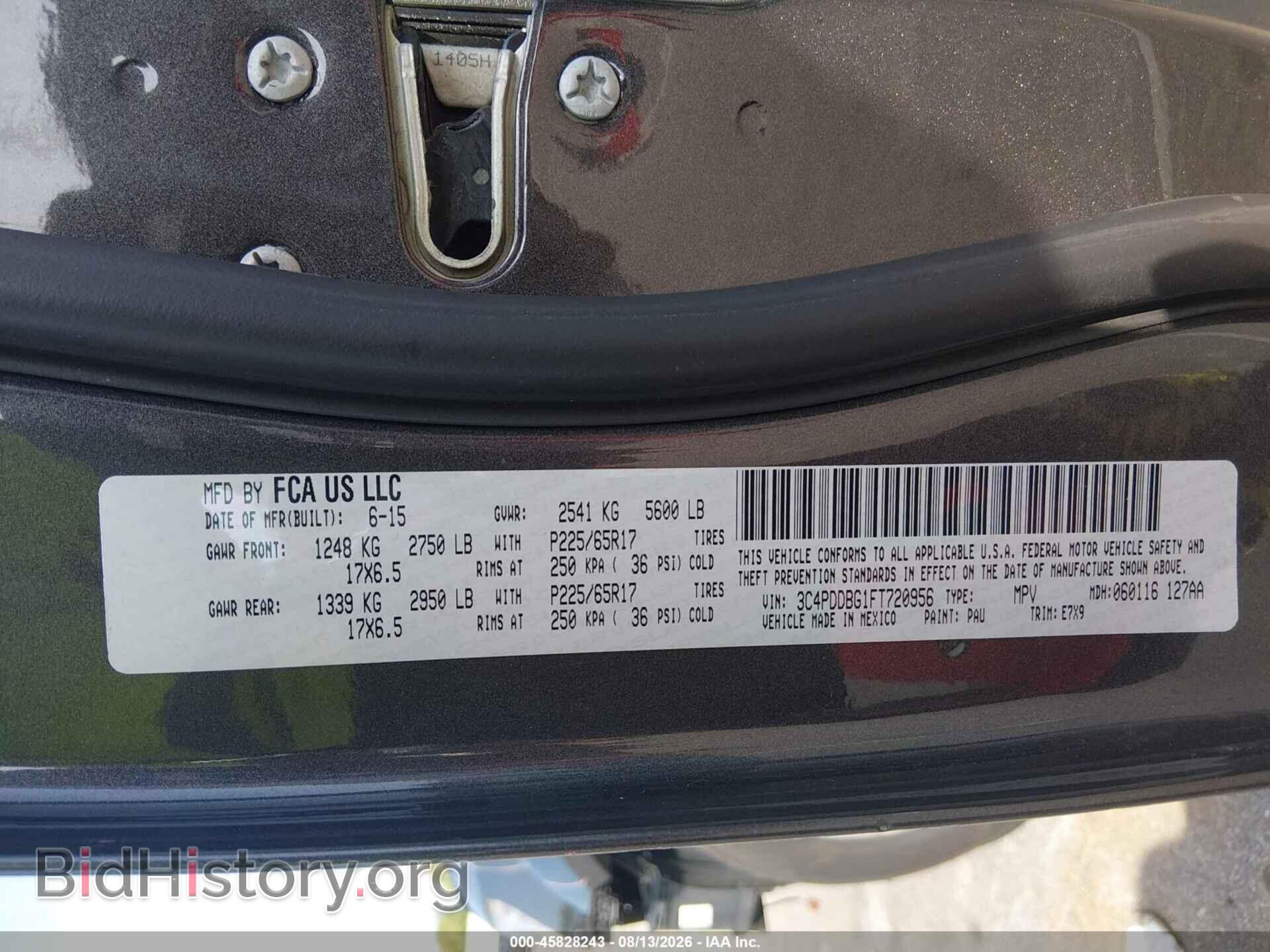 2015 DODGE JOURNEY - VIN: 3C4PDDBG1FT720956 - Фото 9