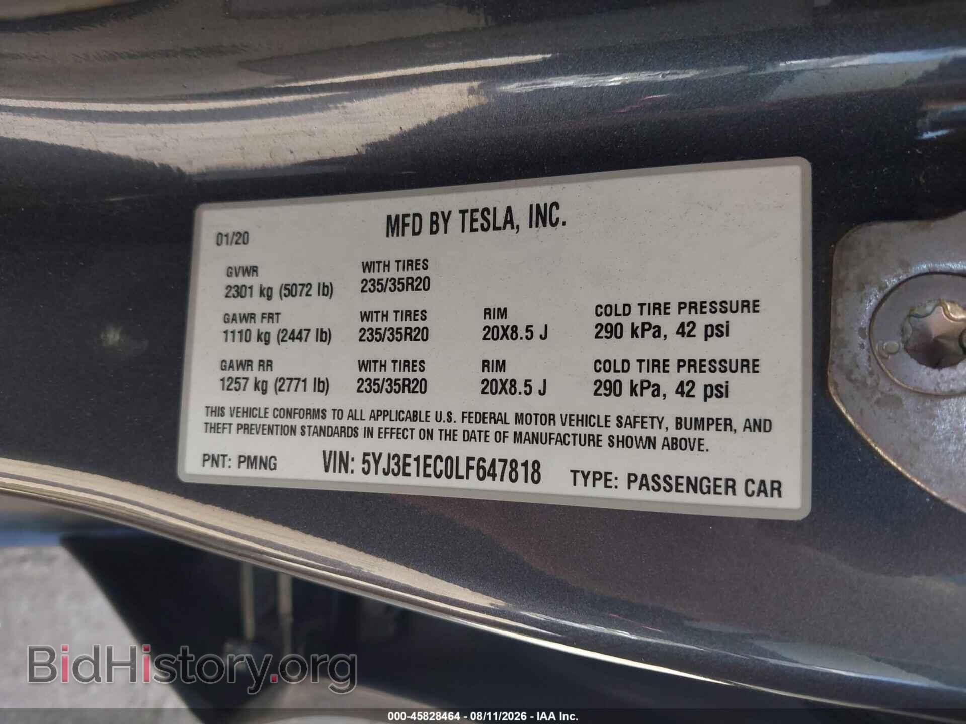 2020 TESLA MODEL 3 - VIN: 5YJ3E1EC0LF647818 - Photo 9