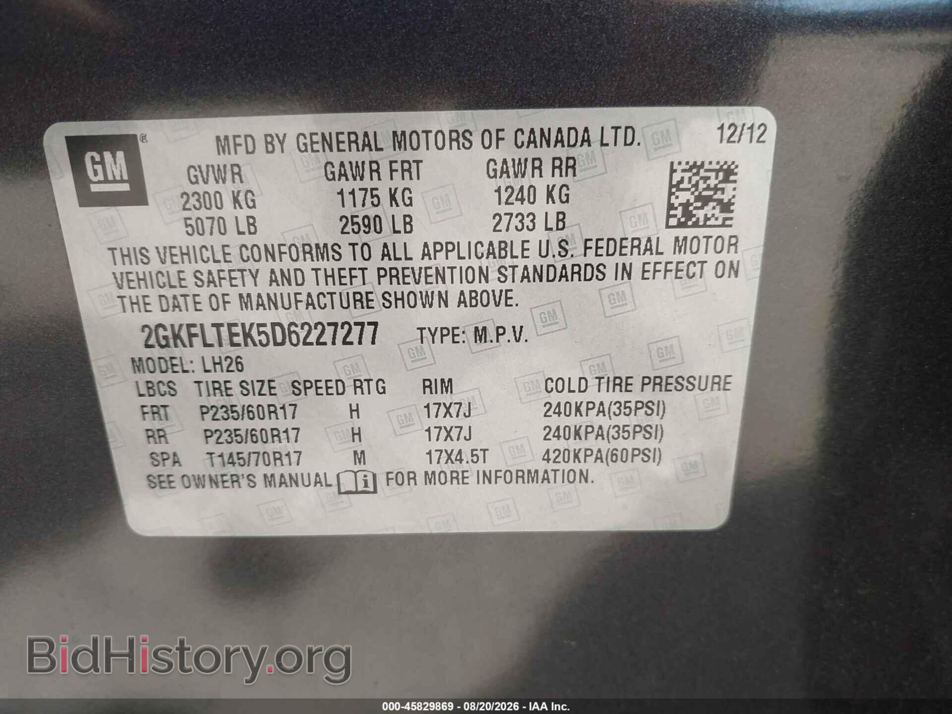 2013 GMC TERRAIN - VIN: 2GKFLTEK5D6227277 - Photo 9