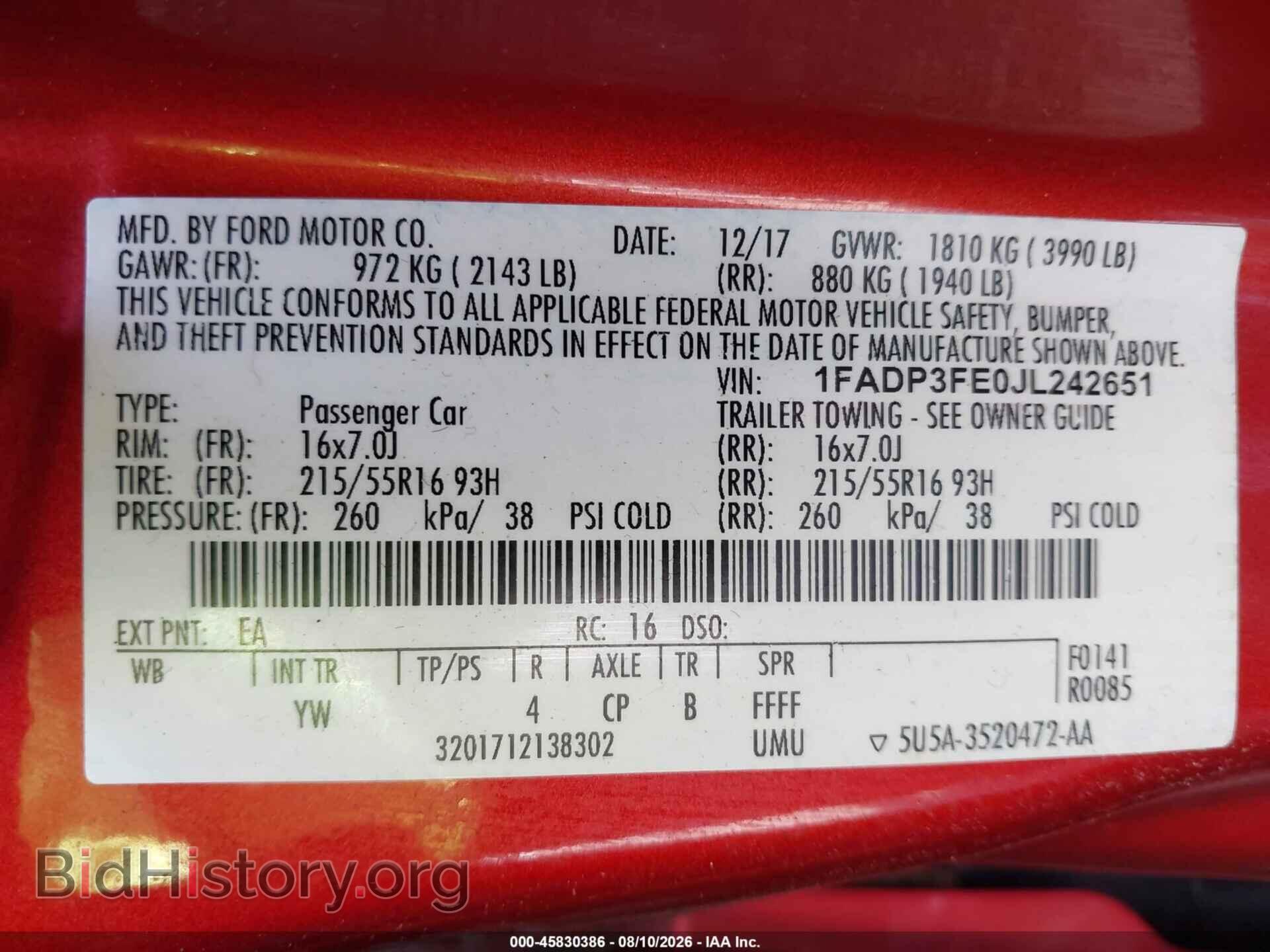 2018 FORD FOCUS - VIN: 1FADP3FE0JL242651 - Photo 9