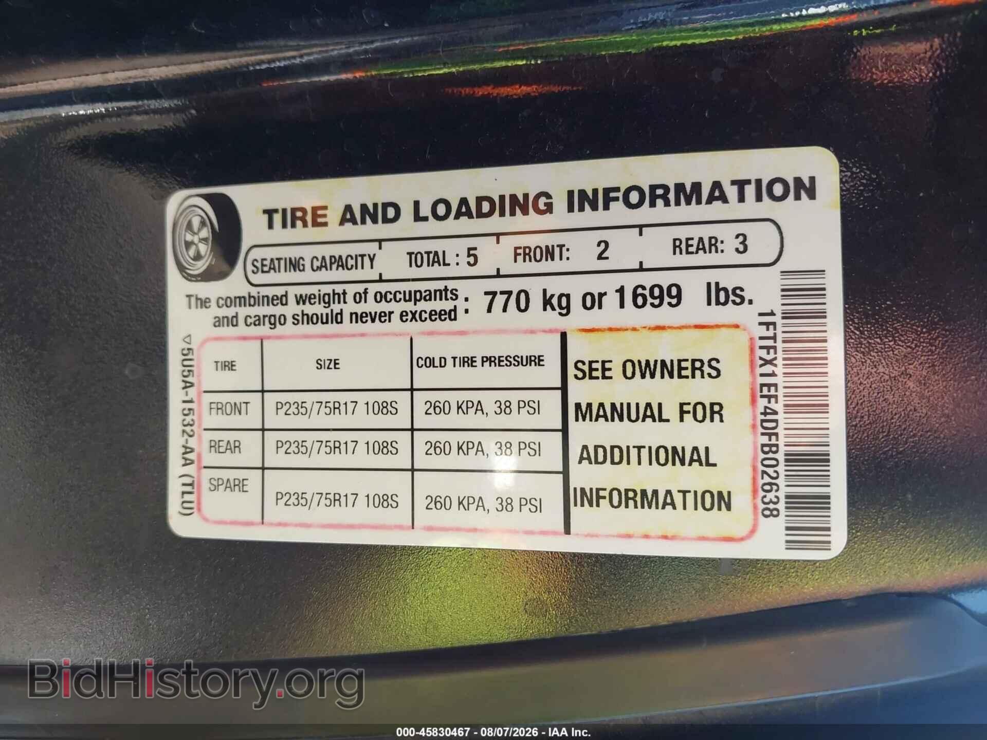 2013 FORD F-150 - VIN: 1FTFX1EF4DFB02638 - Photo 9