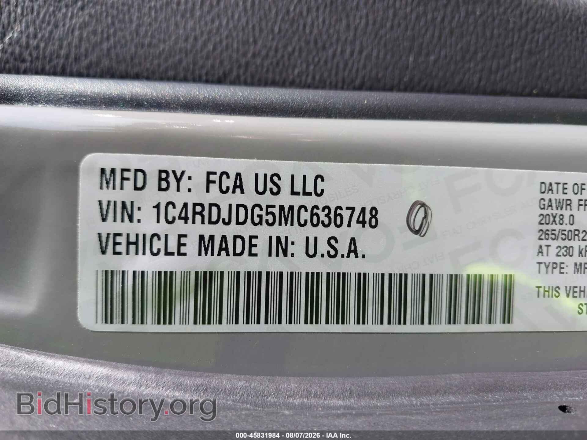 2021 DODGE DURANGO - VIN: 1C4RDJDG5MC636748 - Photo 9