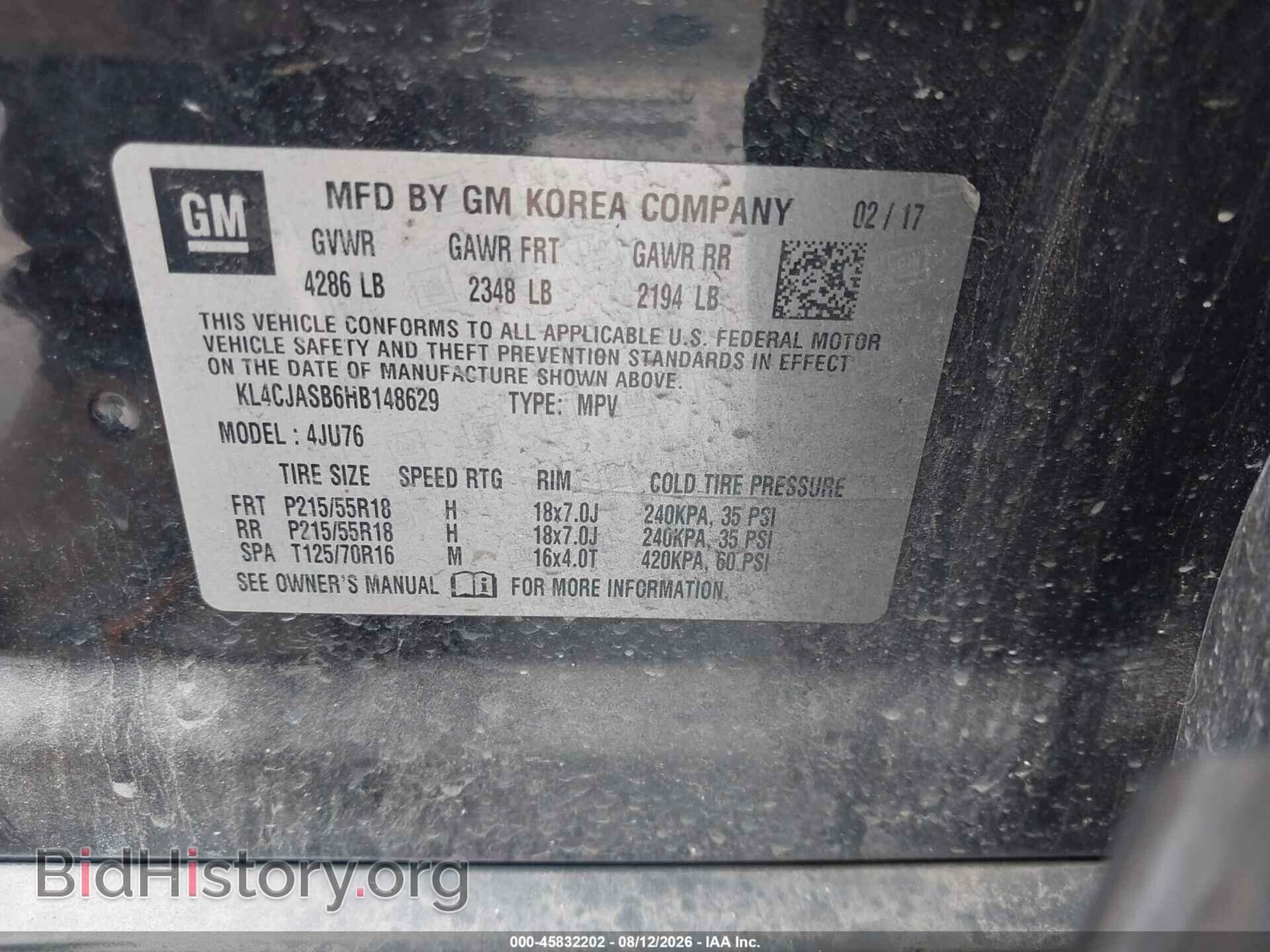 2017 BUICK ENCORE - VIN: KL4CJASB6HB148629 - Фото 9