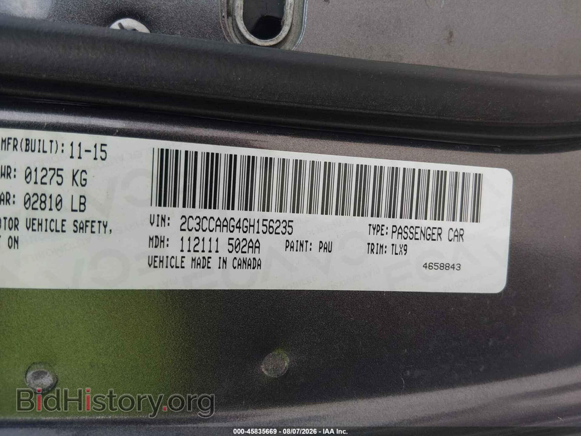 2016 CHRYSLER 300 - VIN: 2C3CCAAG4GH156235 - Фото 9