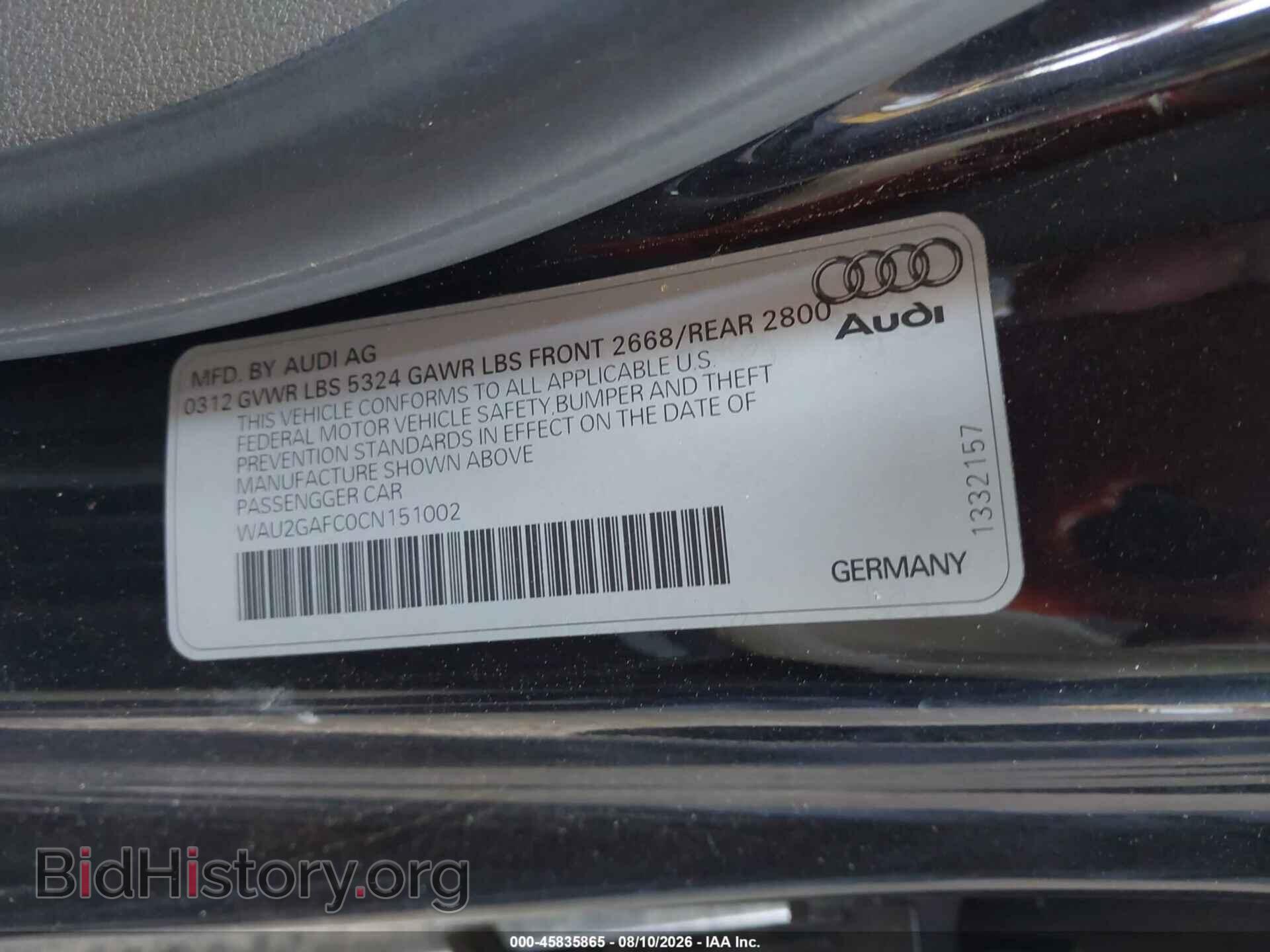 2012 AUDI A7 - VIN: WAU2GAFC0CN151002 - Photo 9