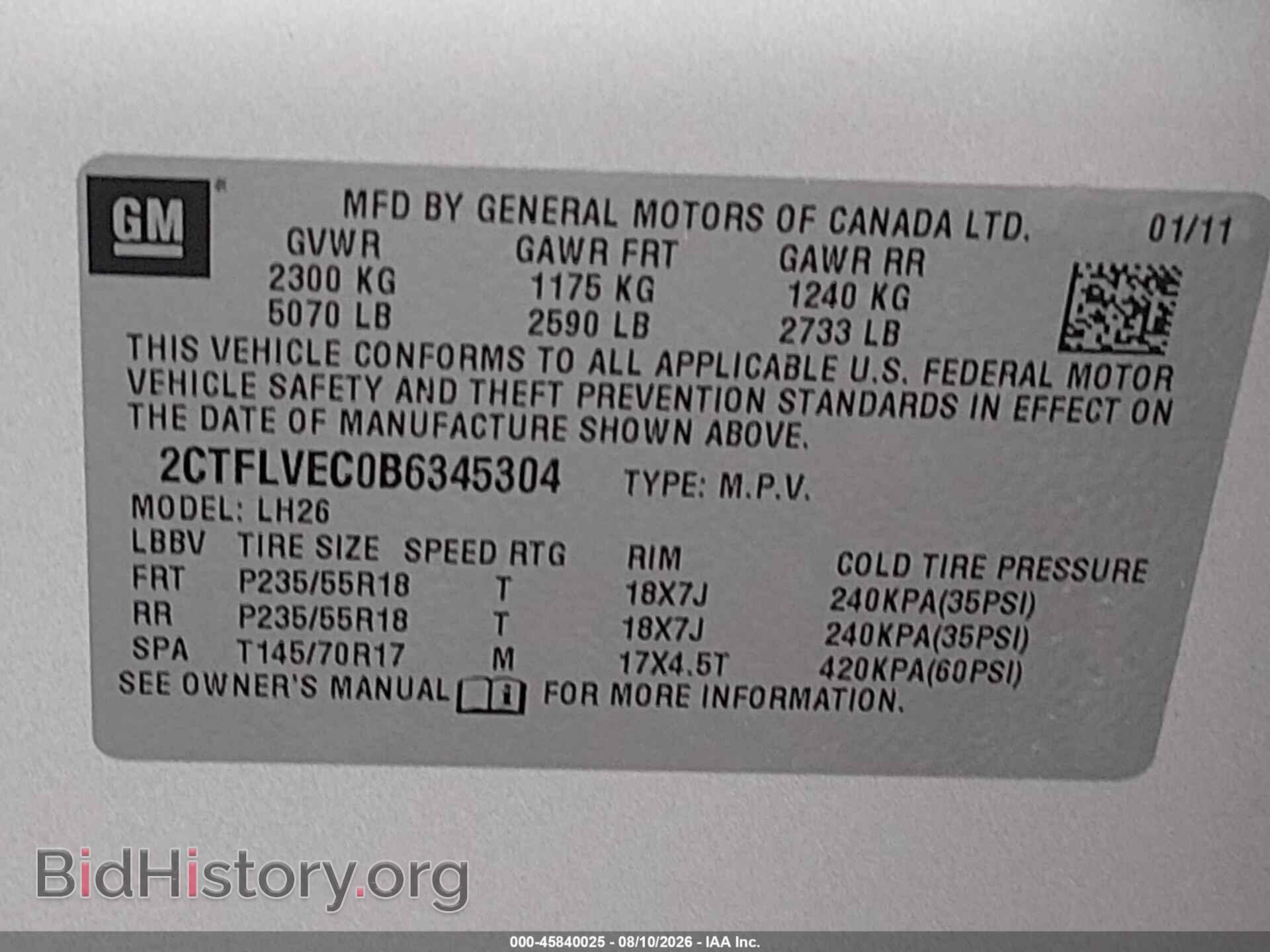 2011 GMC TERRAIN - VIN: 2CTFLVEC0B6345304 - Photo 9
