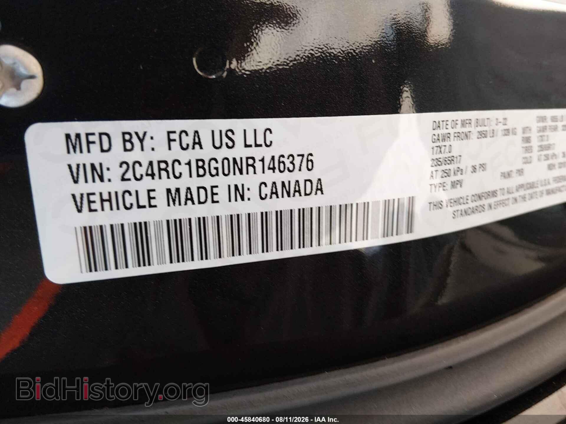 2022 CHRYSLER PACIFICA - VIN: 2C4RC1BG0NR146376 - Фото 9