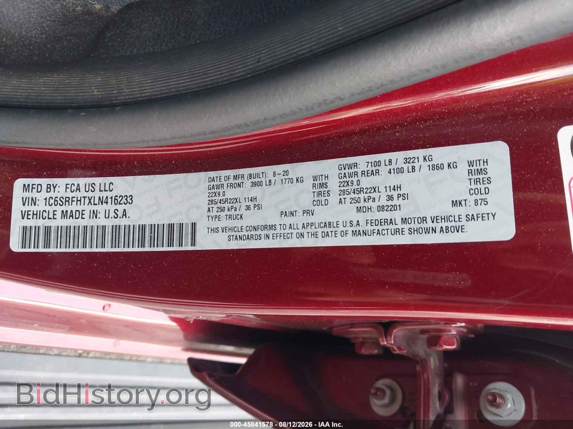 2020 RAM 1500 - VIN: 1C6SRFHTXLN416233 - Photo 9
