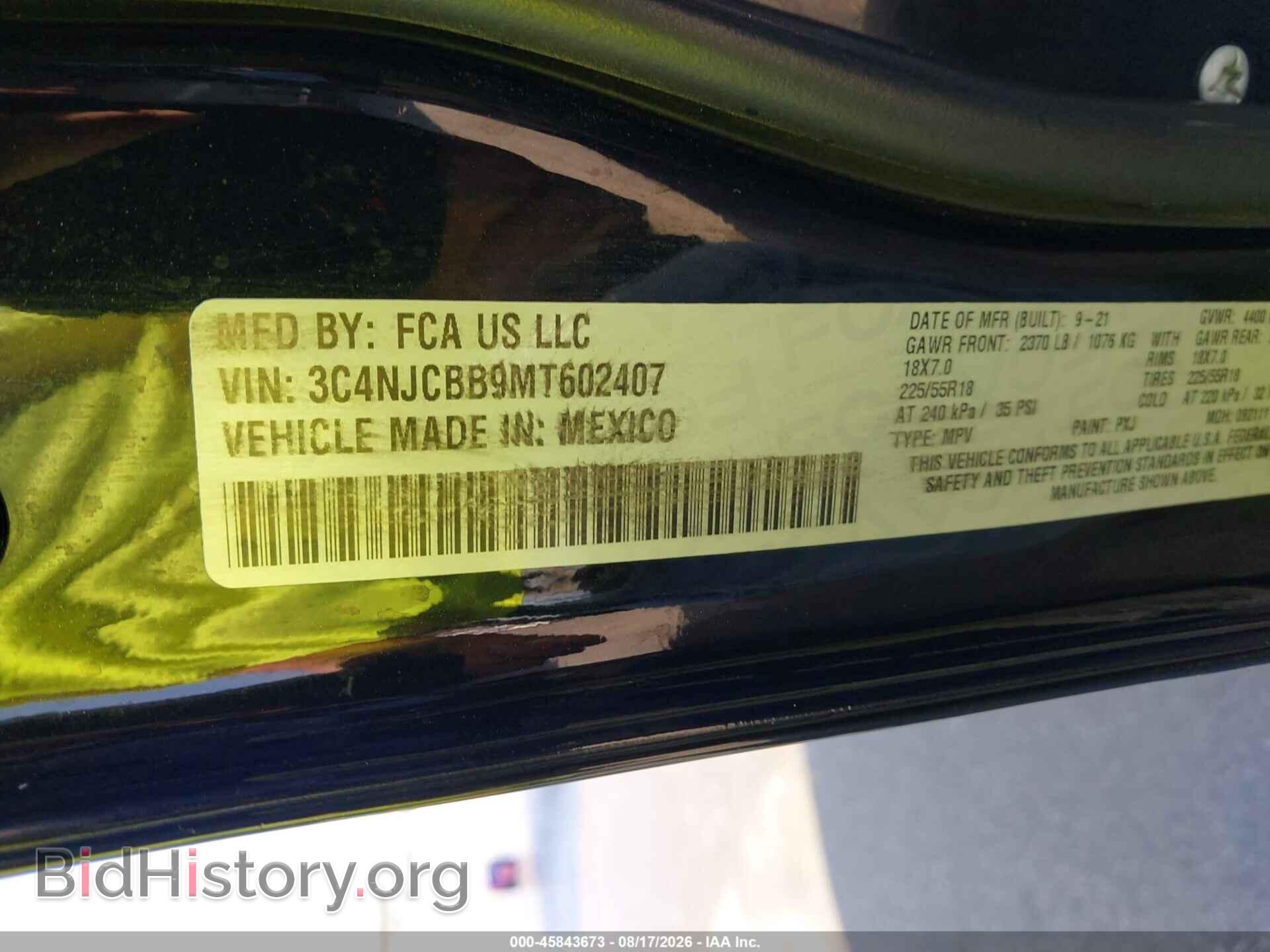 2021 JEEP COMPASS - VIN: 3C4NJCBB9MT602407 - Photo 9