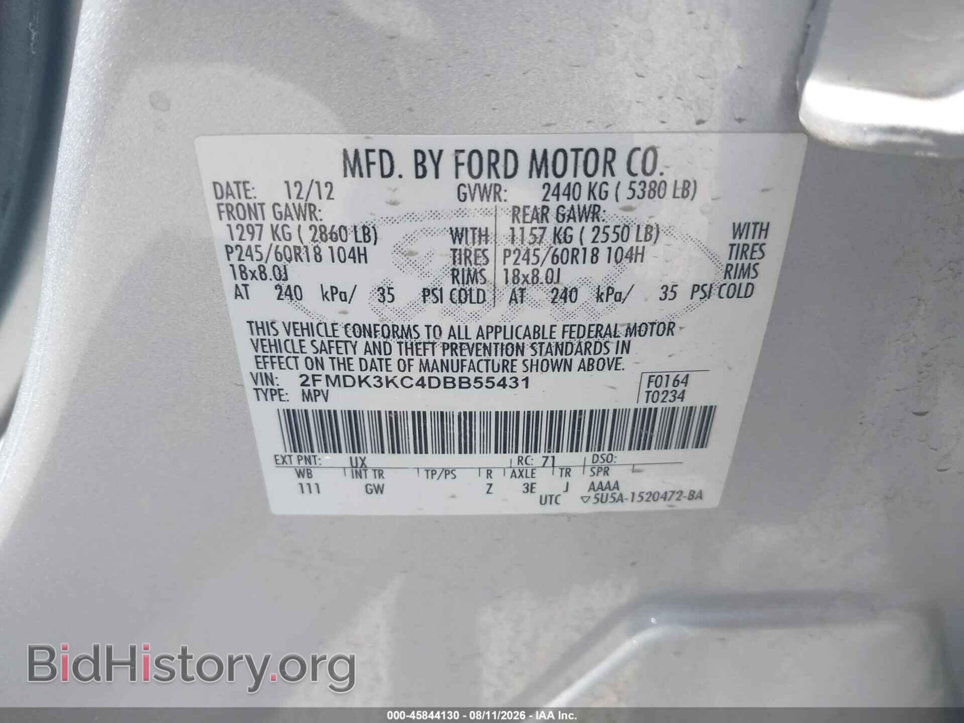 2013 FORD EDGE - VIN: 2FMDK3KC4DBB55431 - Photo 9