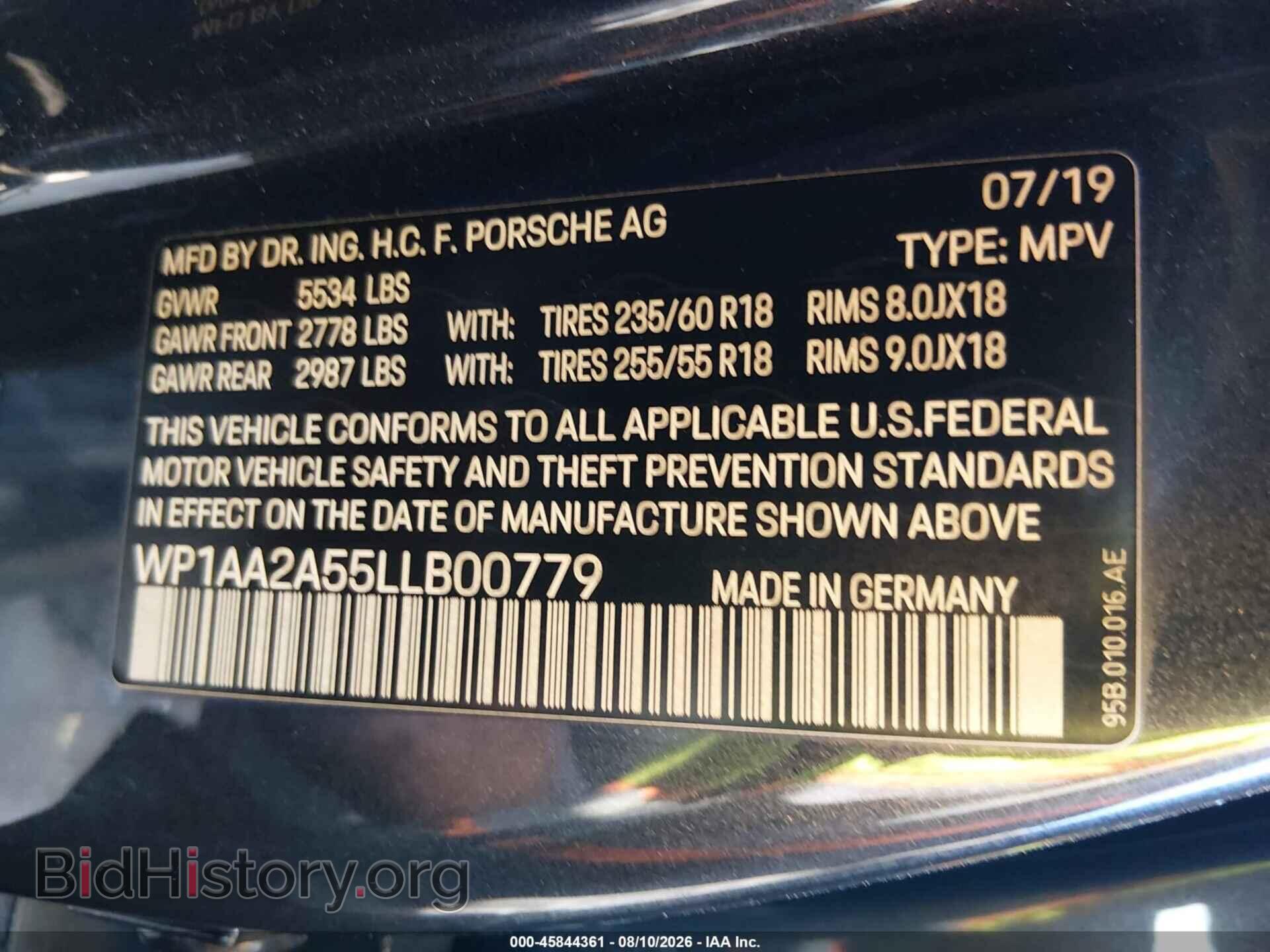 2020 PORSCHE MACAN - VIN: WP1AA2A55LLB00779 - Photo 9