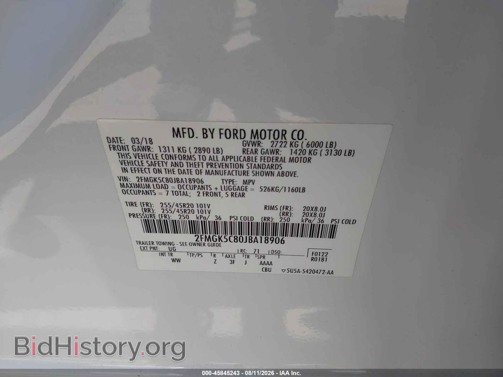 2018 FORD FLEX - VIN: 2FMGK5C80JBA18906 - Photo 9