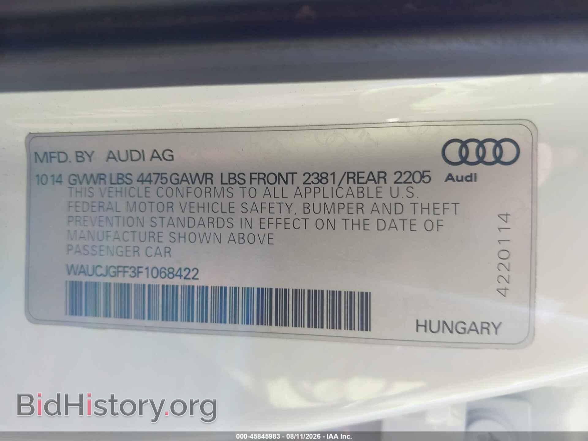 2015 AUDI A3 - VIN: WAUCJGFF3F1068422 - Photo 9