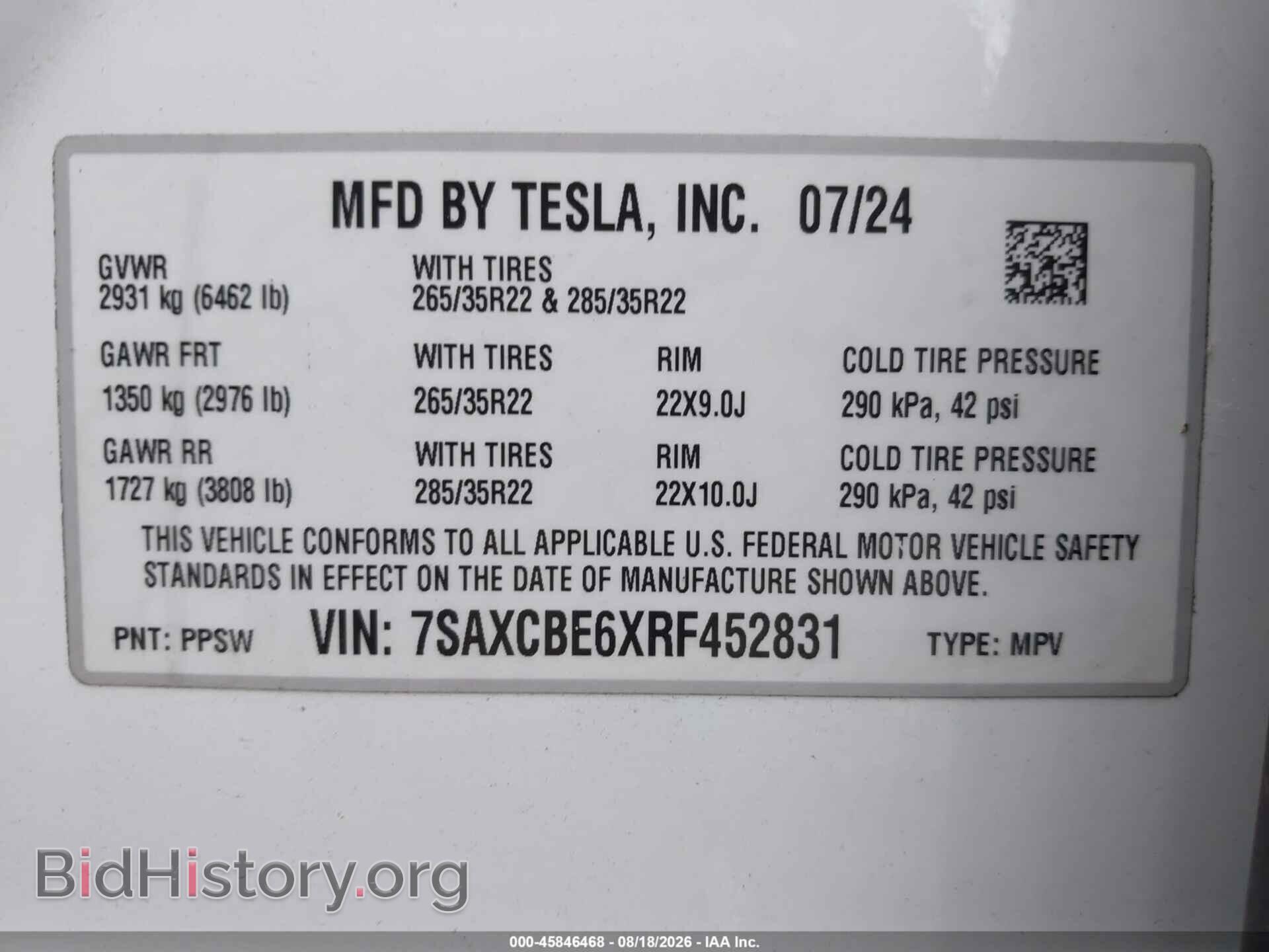 2024 TESLA MODEL X - VIN: 7SAXCBE6XRF452831 - Фото 9