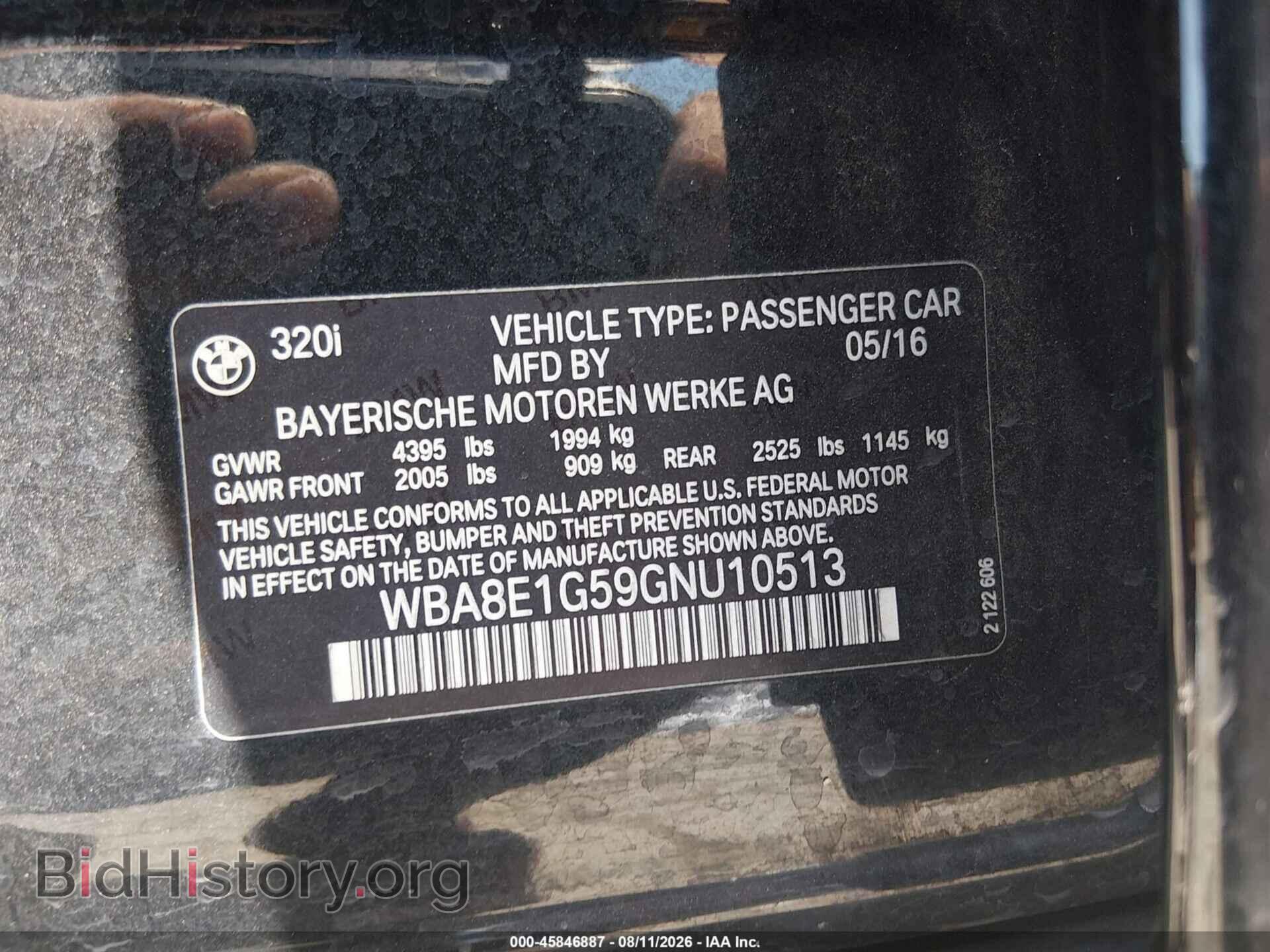 2016 BMW 320I - VIN: WBA8E1G59GNU10513 - Фото 9