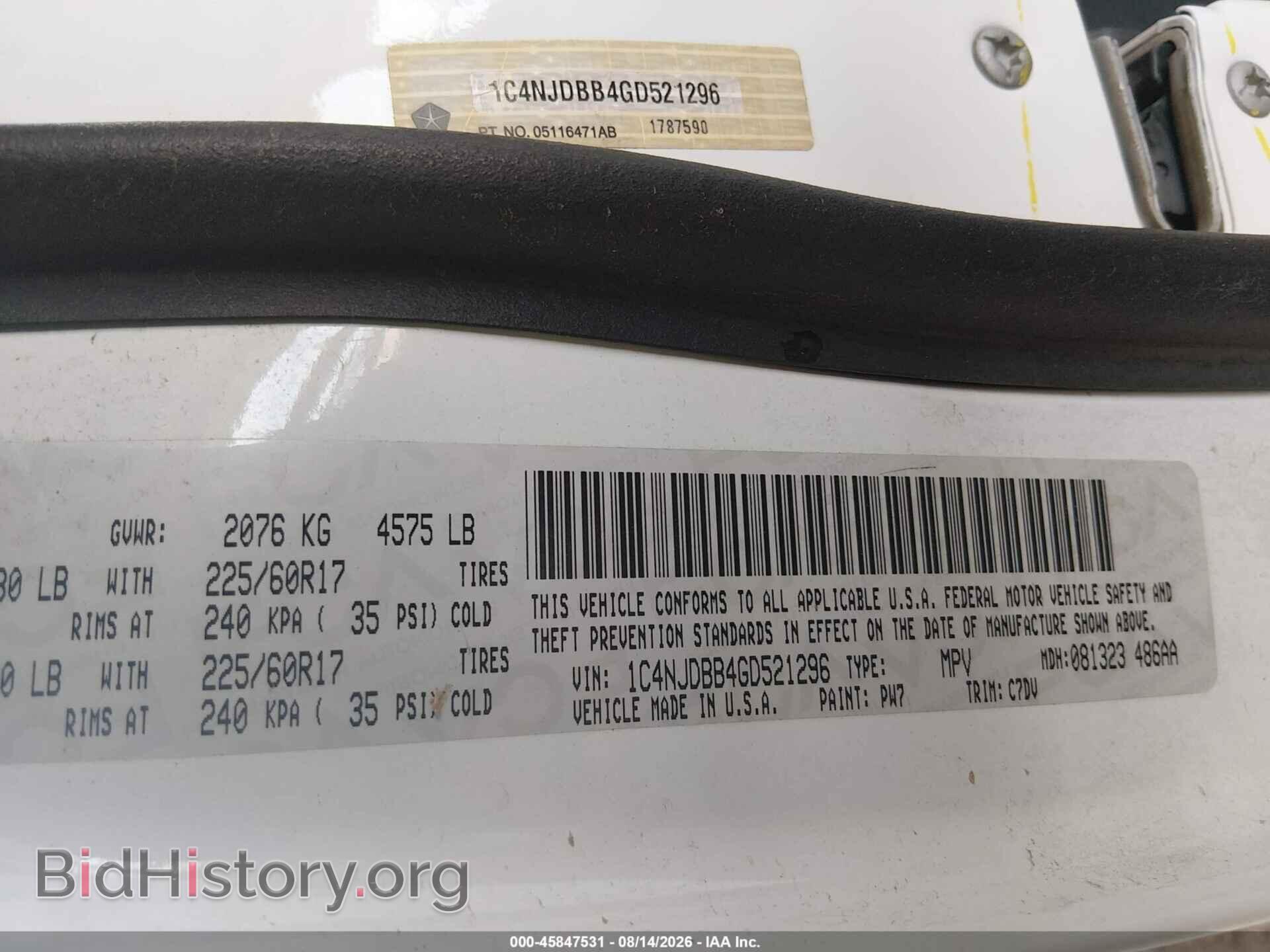 2016 JEEP COMPASS - VIN: 1C4NJDBB4GD521296 - Фото 9