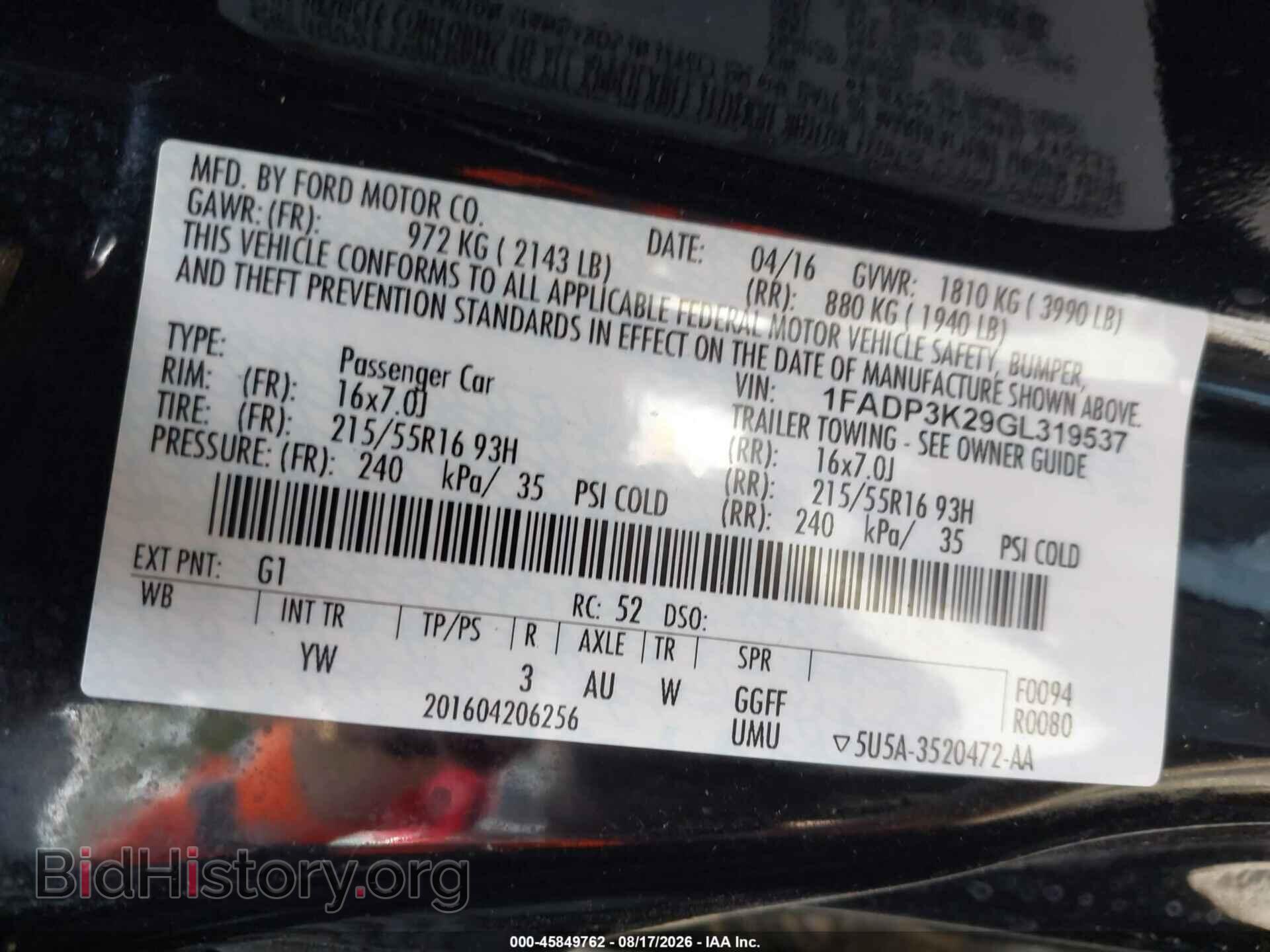 2016 FORD FOCUS - VIN: 1FADP3K29GL319537 - Photo 9