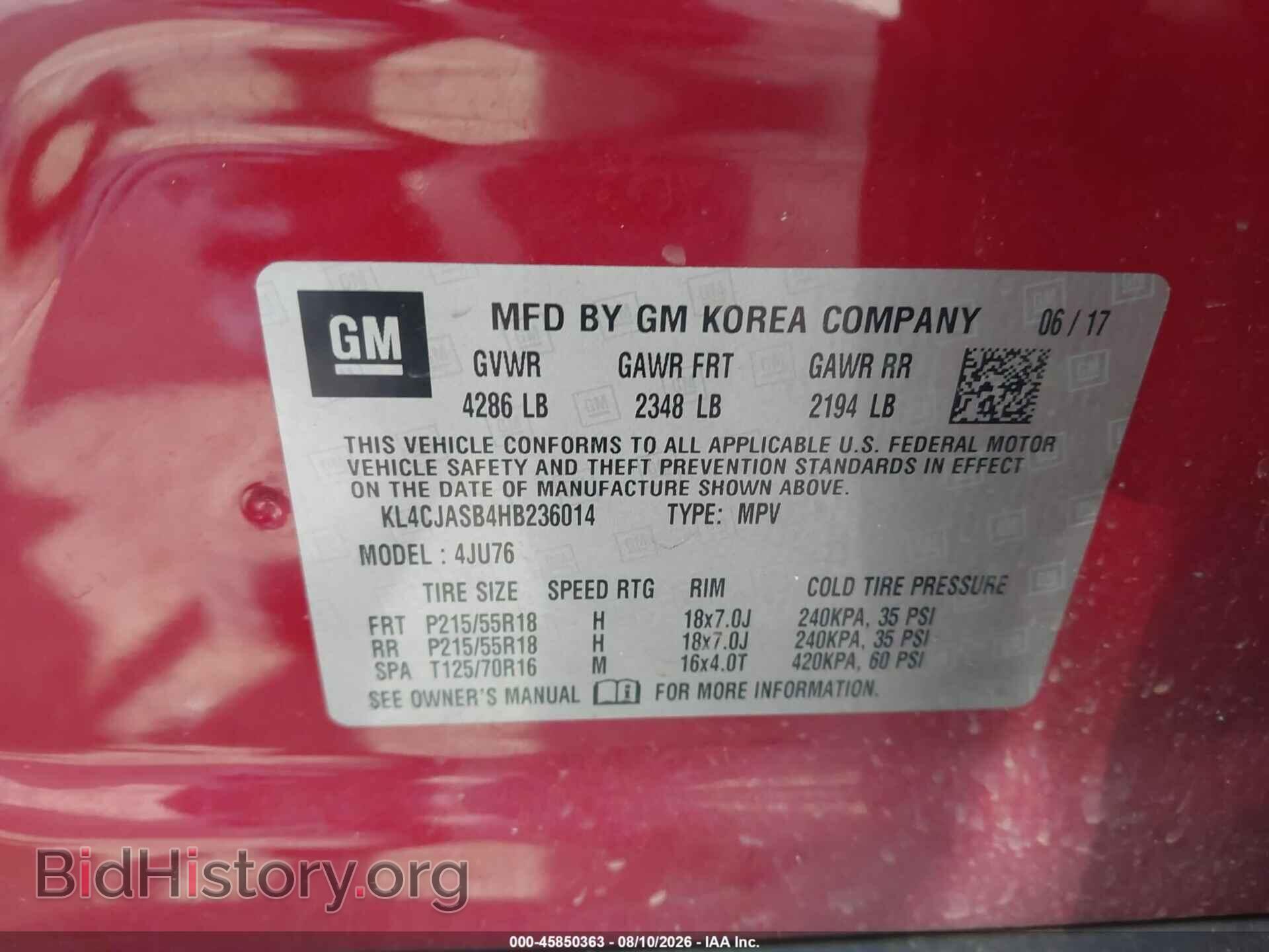 2017 BUICK ENCORE - VIN: KL4CJASB4HB236014 - Фото 9