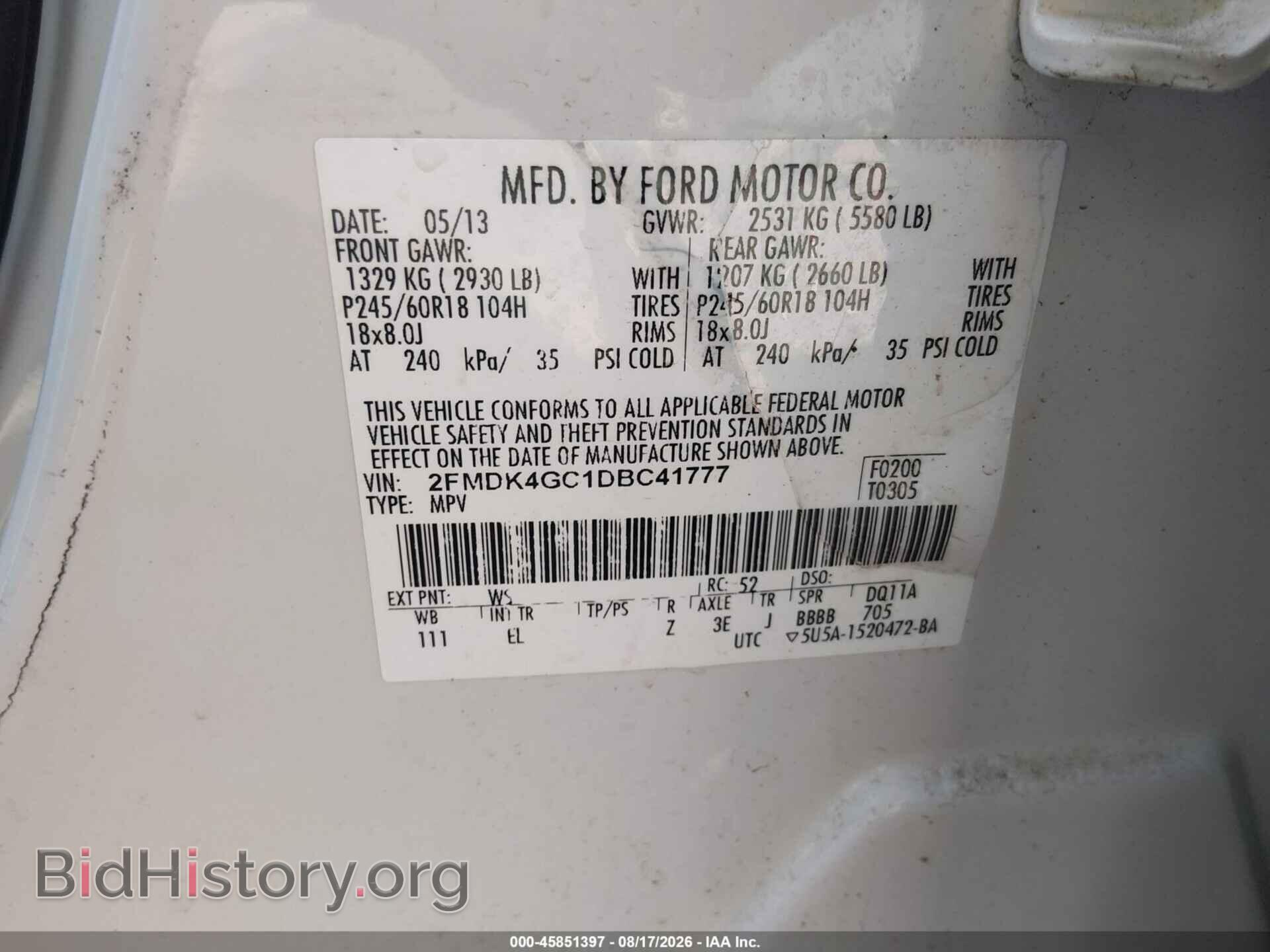 2013 FORD EDGE - VIN: 2FMDK4GC1DBC41777 - Фото 9