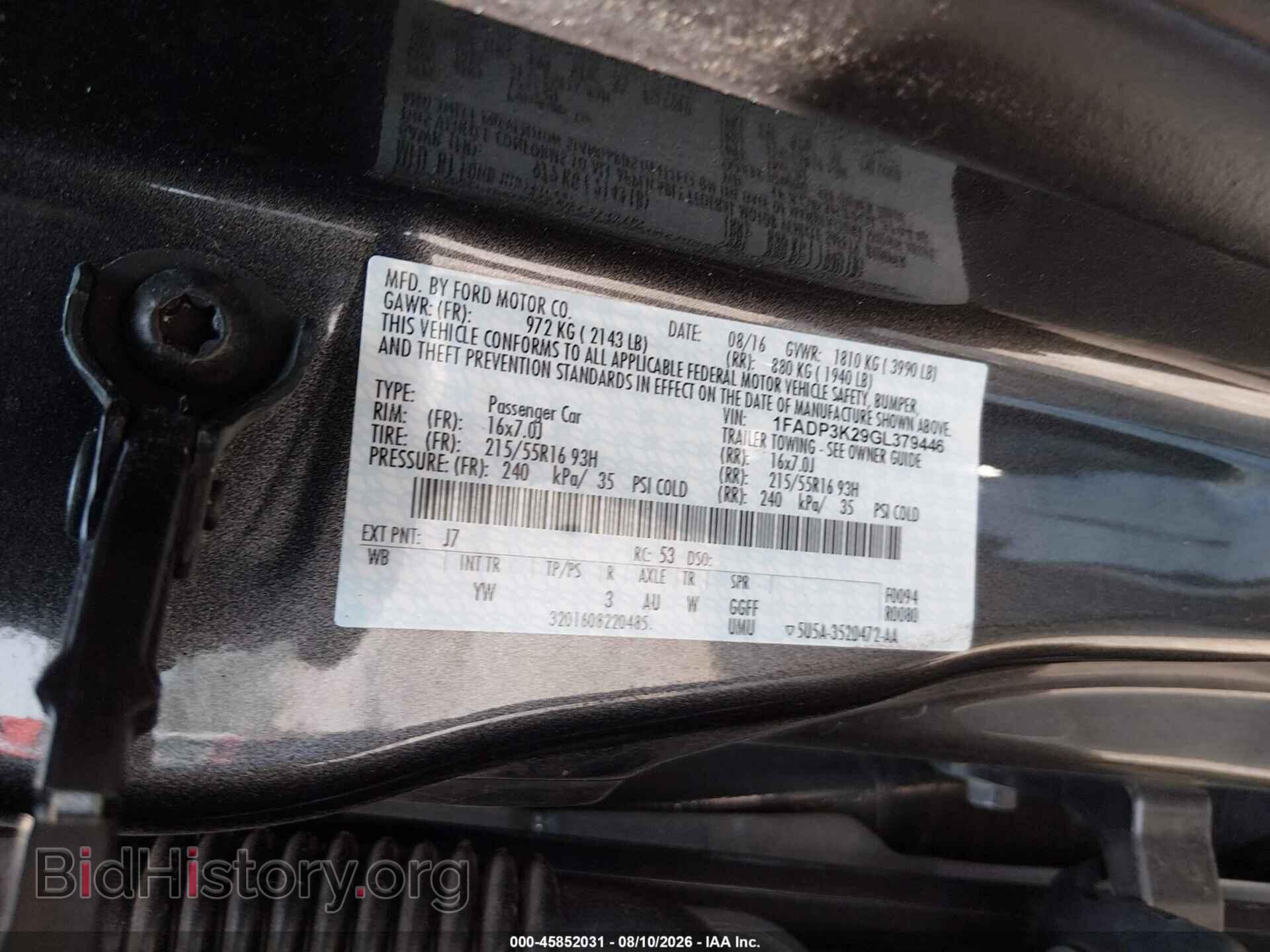 2016 FORD FOCUS - VIN: 1FADP3K29GL379446 - Photo 9