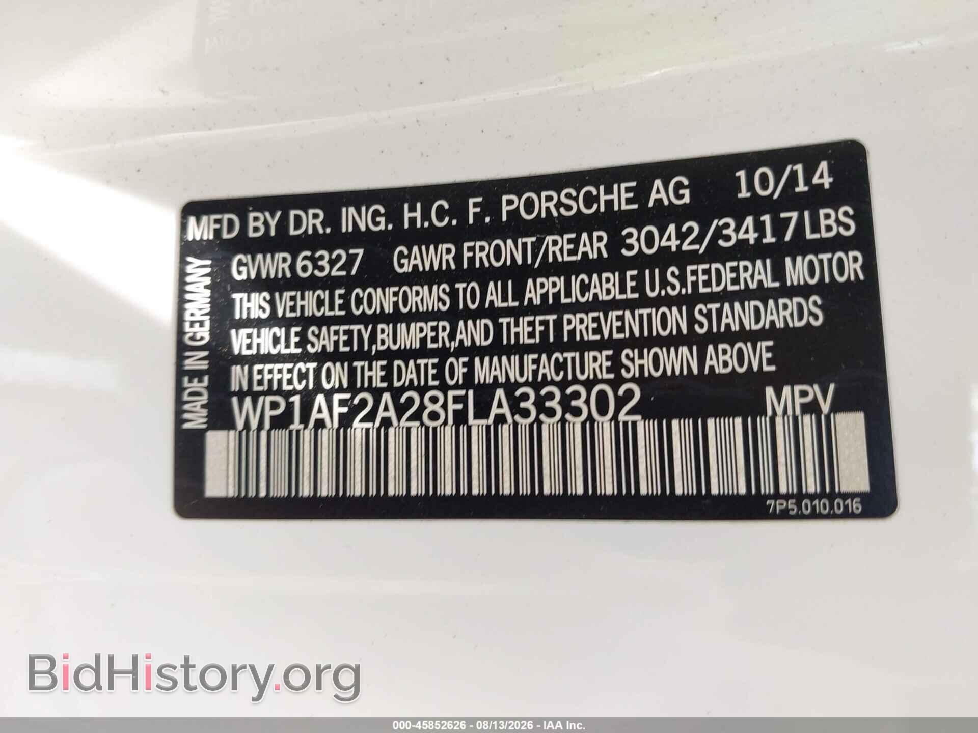 2015 PORSCHE CAYENNE - VIN: WP1AF2A28FLA33302 - Photo 9