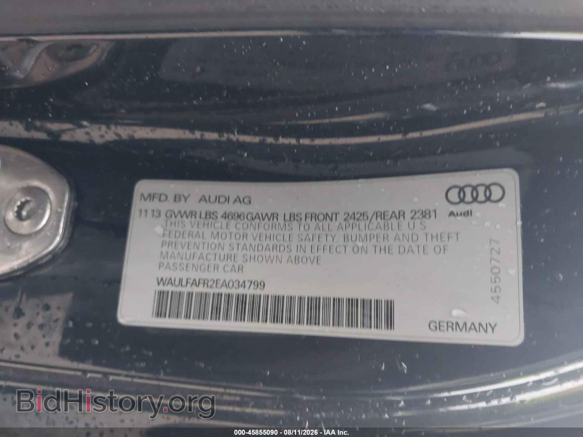 2014 AUDI A5 - VIN: WAULFAFR2EA034799 - Photo 9