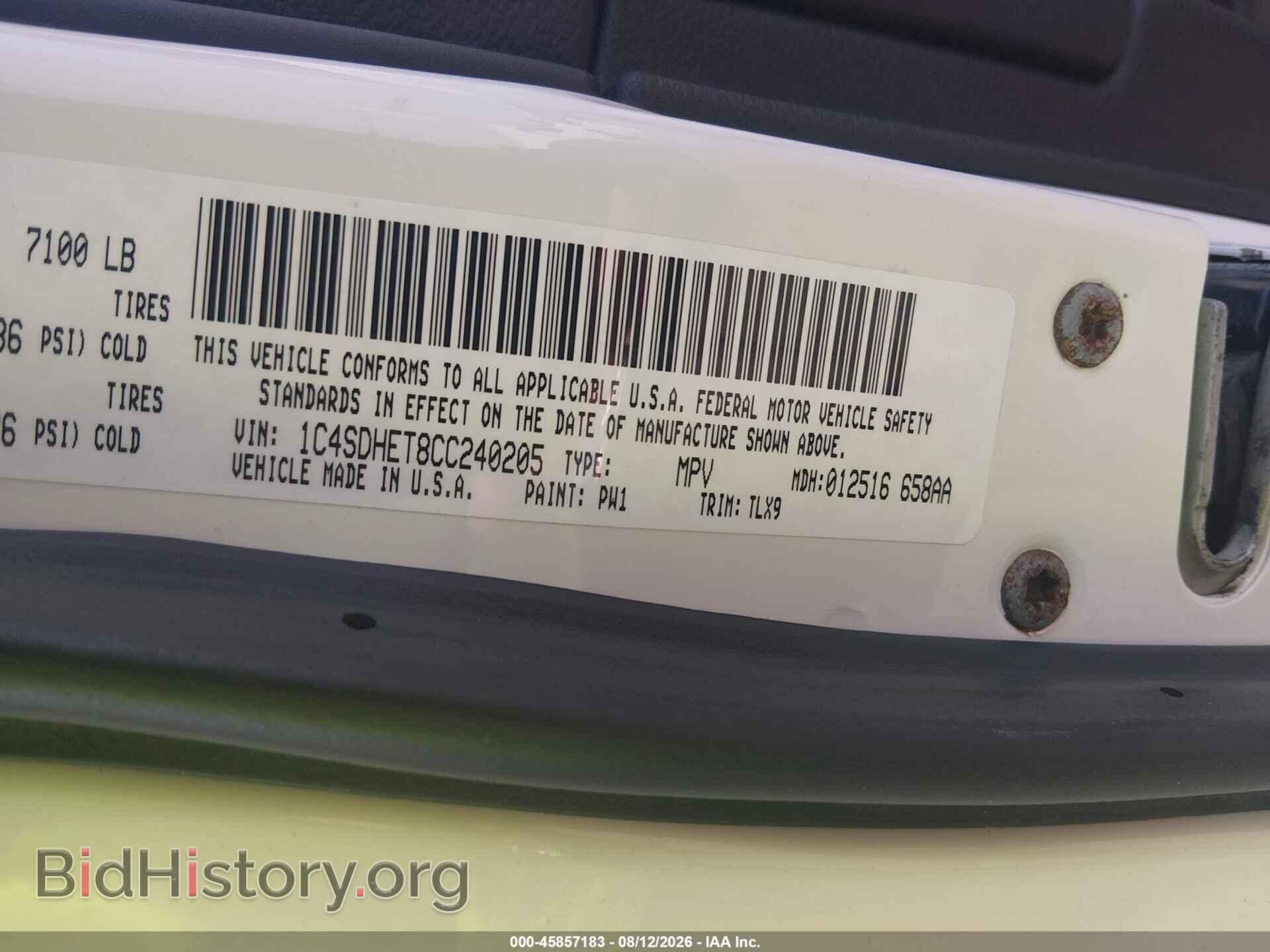 2012 DODGE DURANGO - VIN: 1C4SDHET8CC240205 - Photo 9