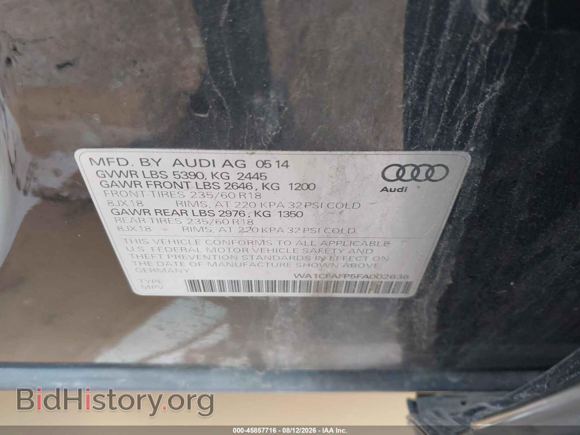 2015 AUDI Q5 - VIN: WA1CFAFP5FA002636 - Photo 9